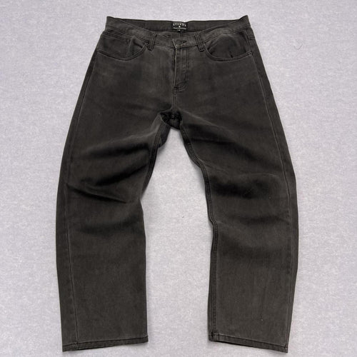 Afends Baggie Wide Leg Black Denim Streetwear / Skater Baggy Jeans W34