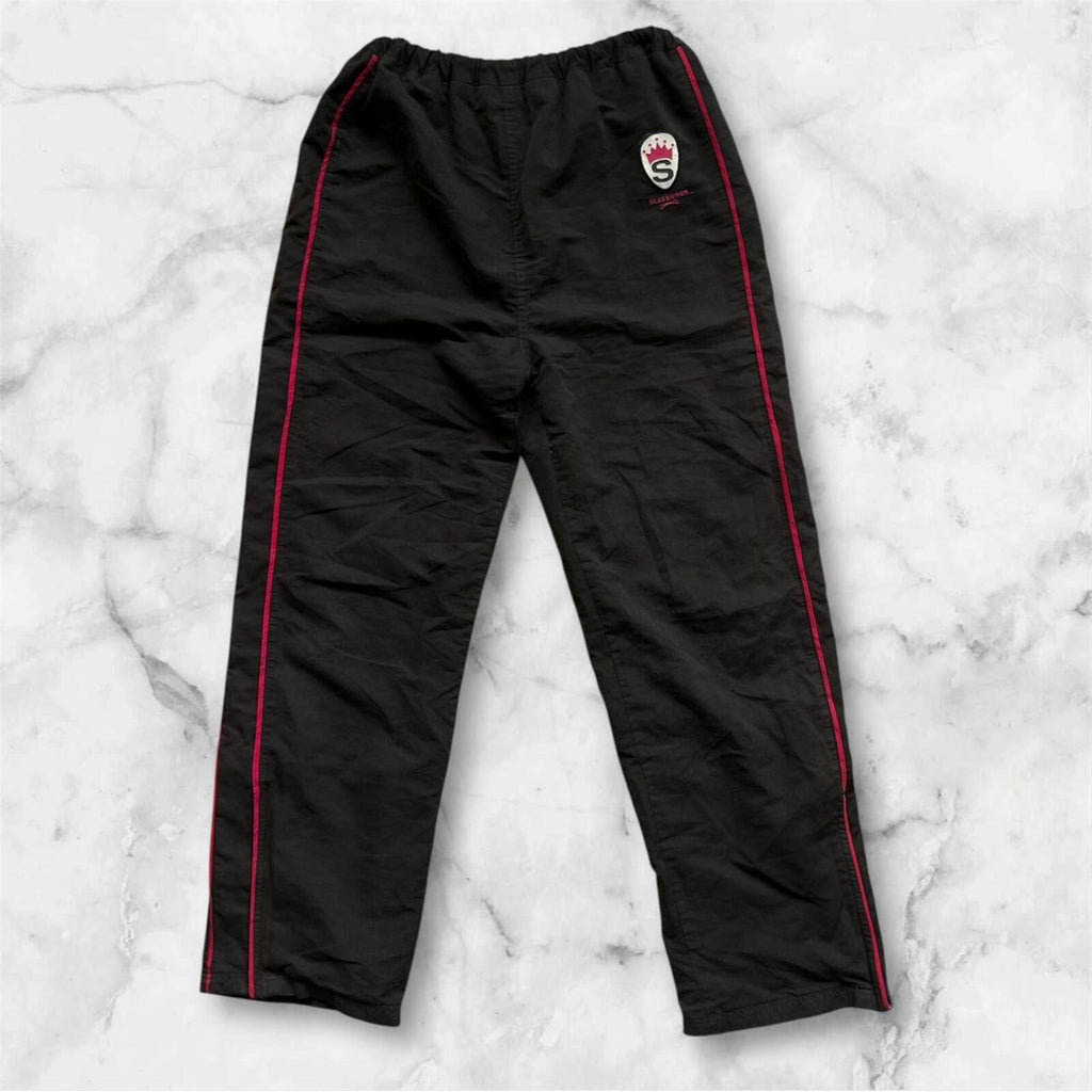Vintage 90’s Slazenger Sport Women’s Black & Pink Patch Track Pants Y2K Small