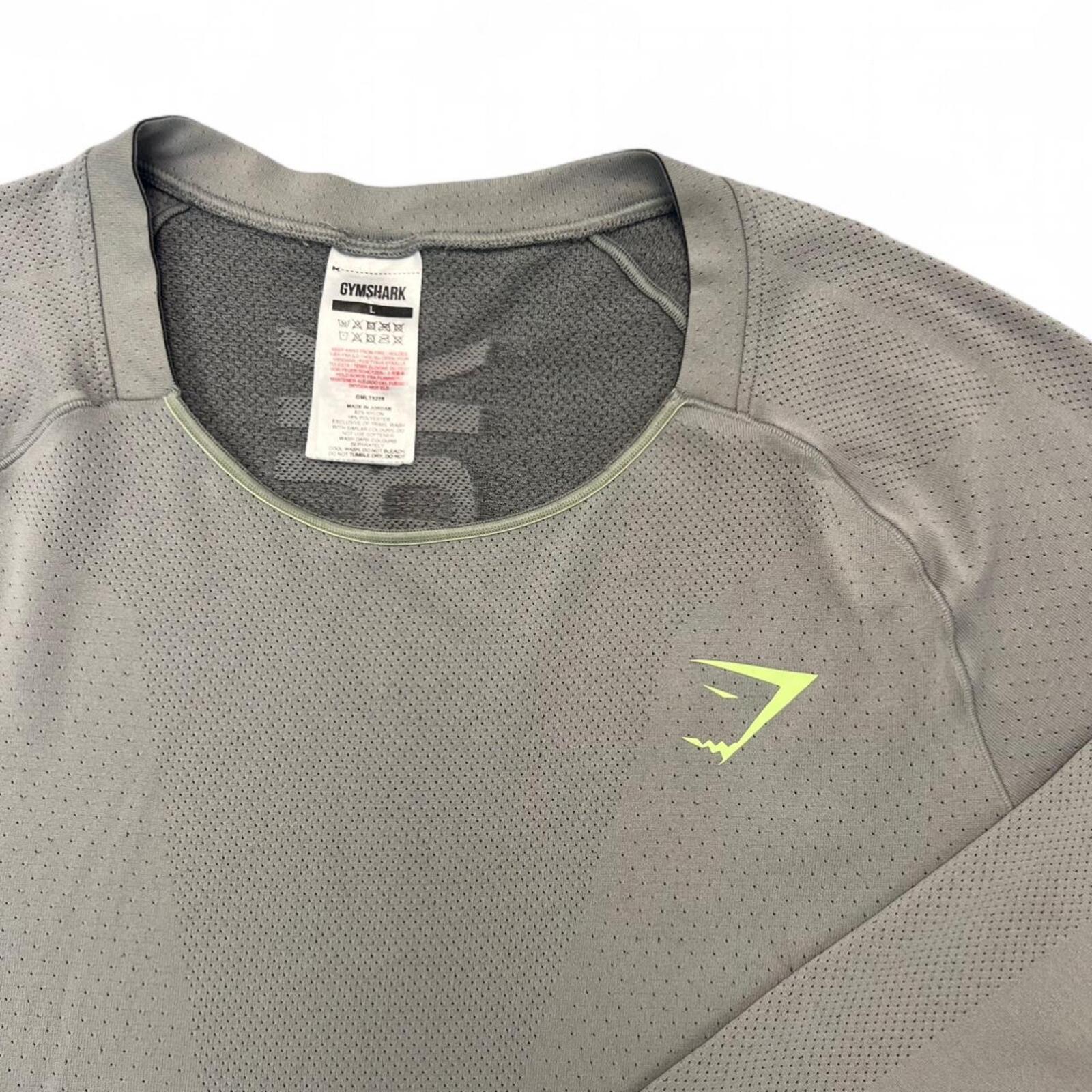 Gymshark Apex Men’s Smokey Grey Seamless Long Sleeve Compression Shirt Large