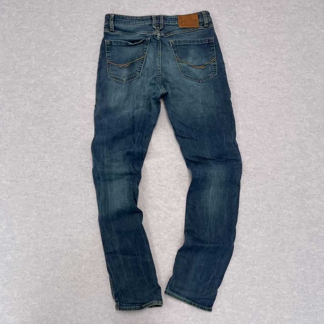 Vintage U.S. Polo Assn Skinny Fit Blue Denim Jeans USA Flag Pocket Logo W29 L32