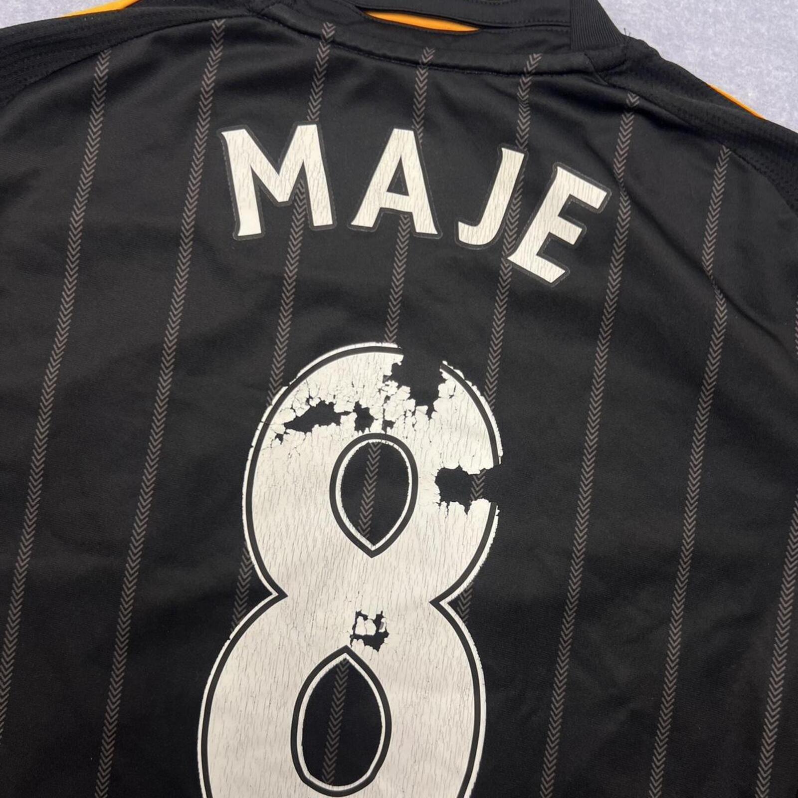 Vintage 2010/11 Adidas Chelsea FC Black & Orange Longsleeve Away Jersey 8 “MAJE”