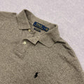 Polo Ralph Lauren Grey Marl Preppy Polo Shirt Custom Slim Fit Men's Medium