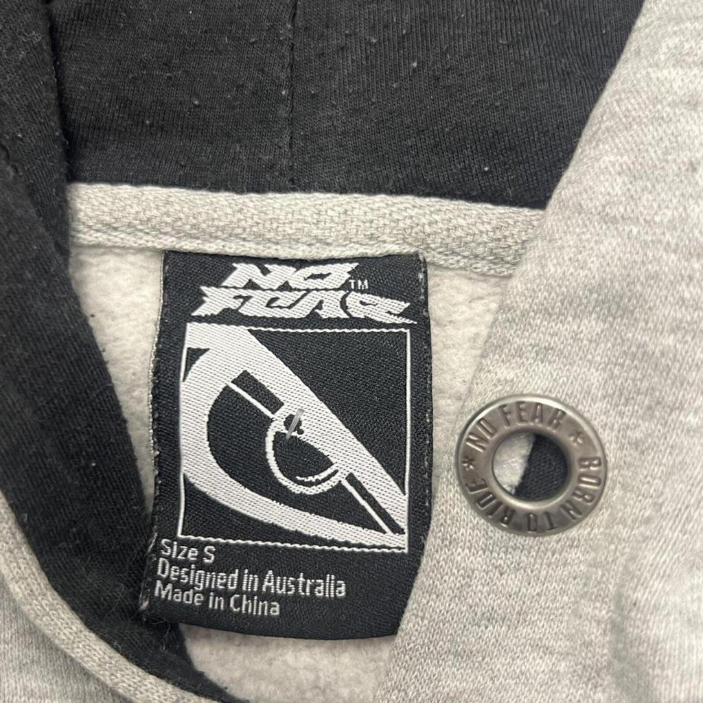 Vintage No Fear Dirt Rider Men's Grey Graphic Grunge Streetwear Hoodie Y2K Small