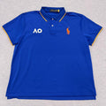 Polo Ralph Lauren Men’s AO Australian Open Tennis 2024 Navy Blue & Orange Big Pony Sports Polo XL