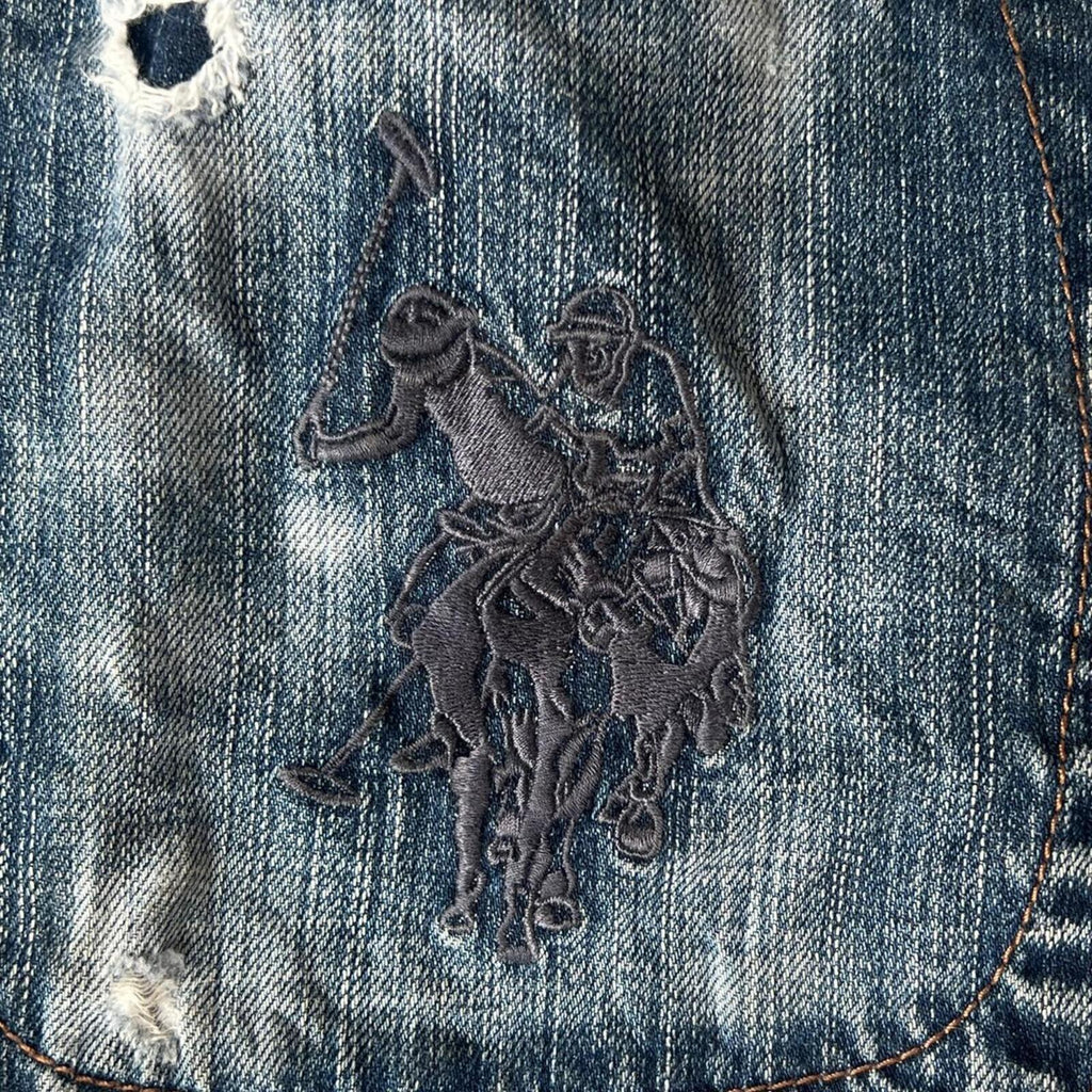 Vintage U.S. Polo Assn Men’s Denim Blue Jorts Jean Shorts Big Pony Y2K 36x30