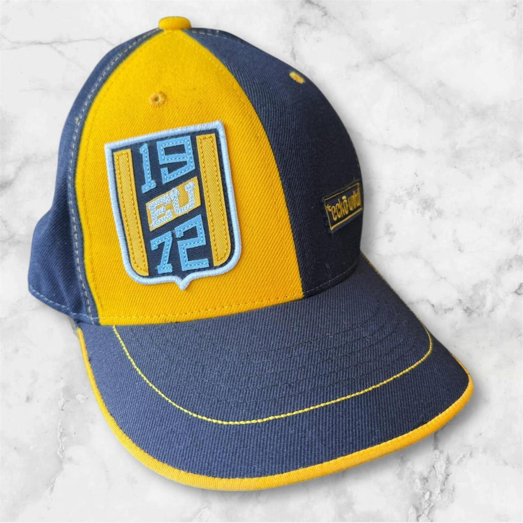Ecko Unltd Men’s Navy & Yellow Embroidered Streetwear Skater Cap Y2K Medium