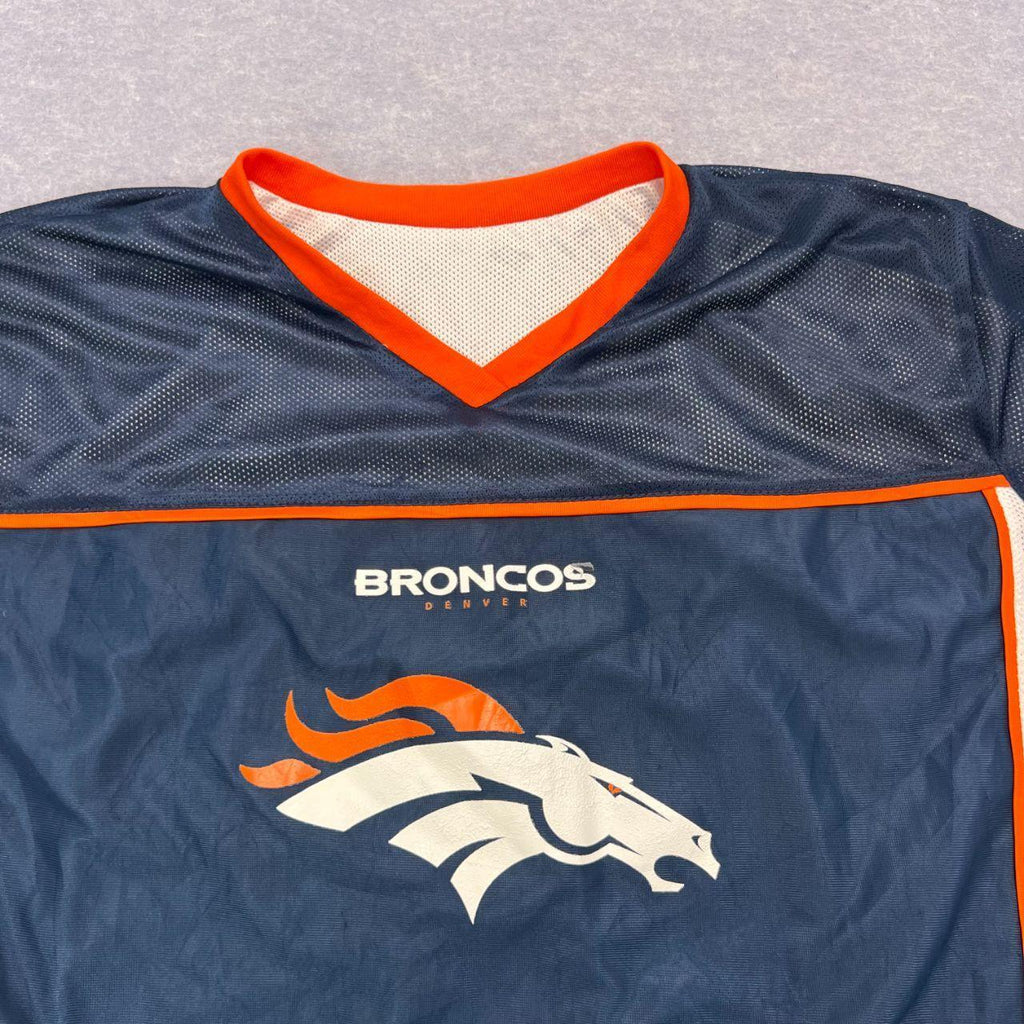 Vintage Denver Broncos NFL Flag Football Reversible Jersey Navy & White  Large