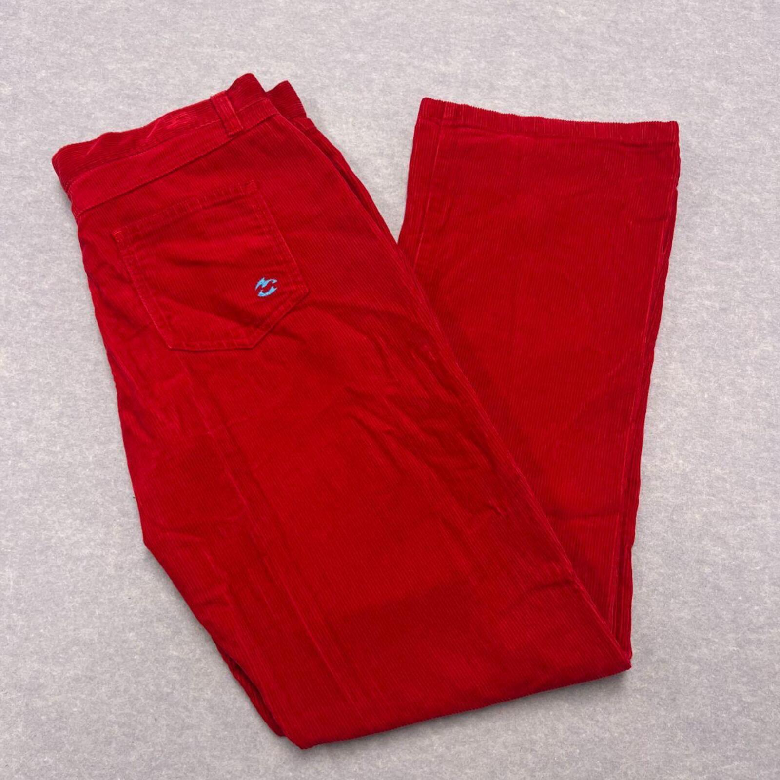 Vintage 90's Billabong Surf Women's Red Corduroy Flare Leg Pants Y2K Size 14