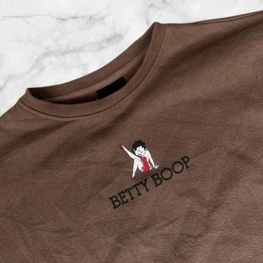 Vintage Betty Boop X Strange Heaven Women’s Brown Jumper Sweatshirt Medium