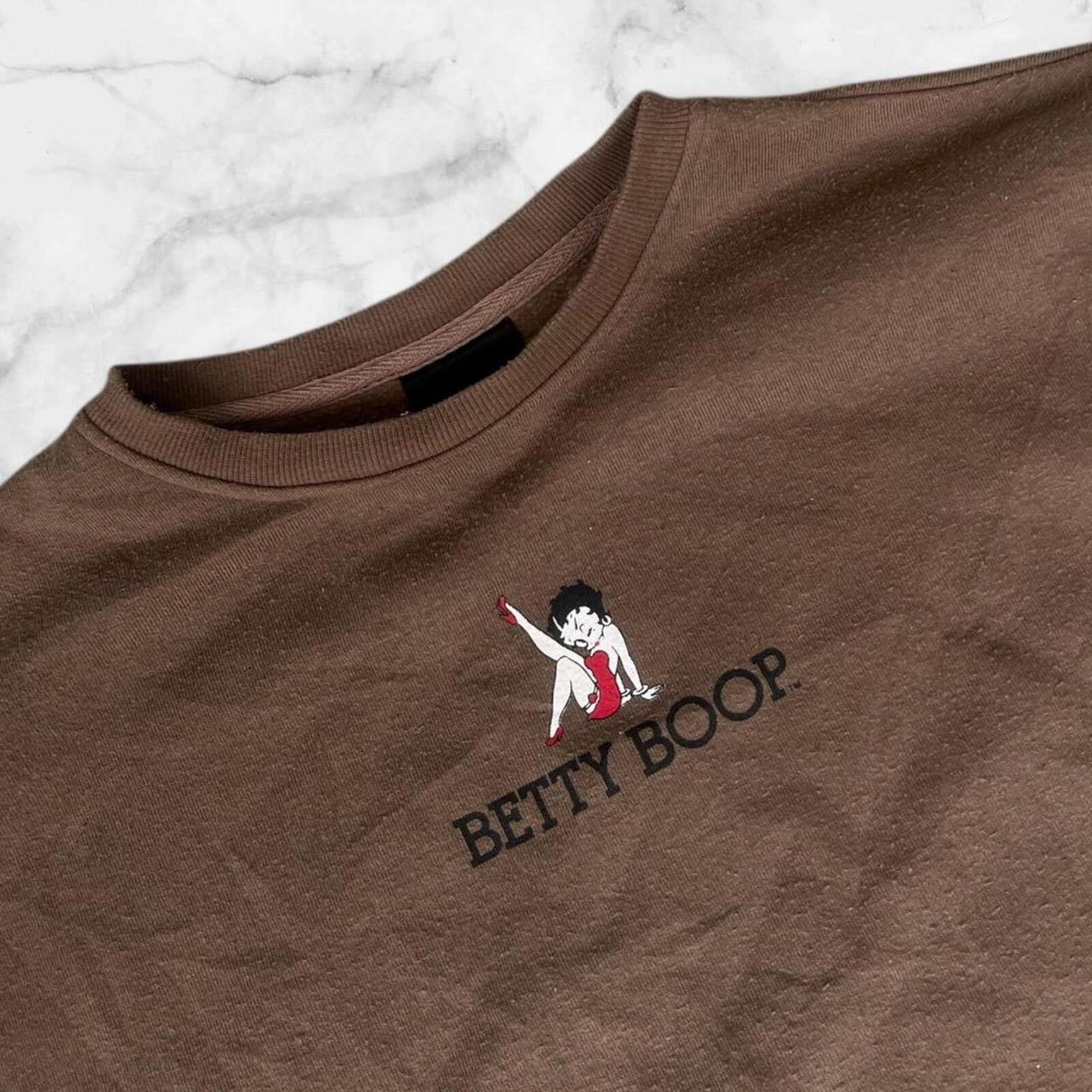 Vintage Betty Boop X Strange Heaven Women’s Brown Jumper Sweatshirt Medium