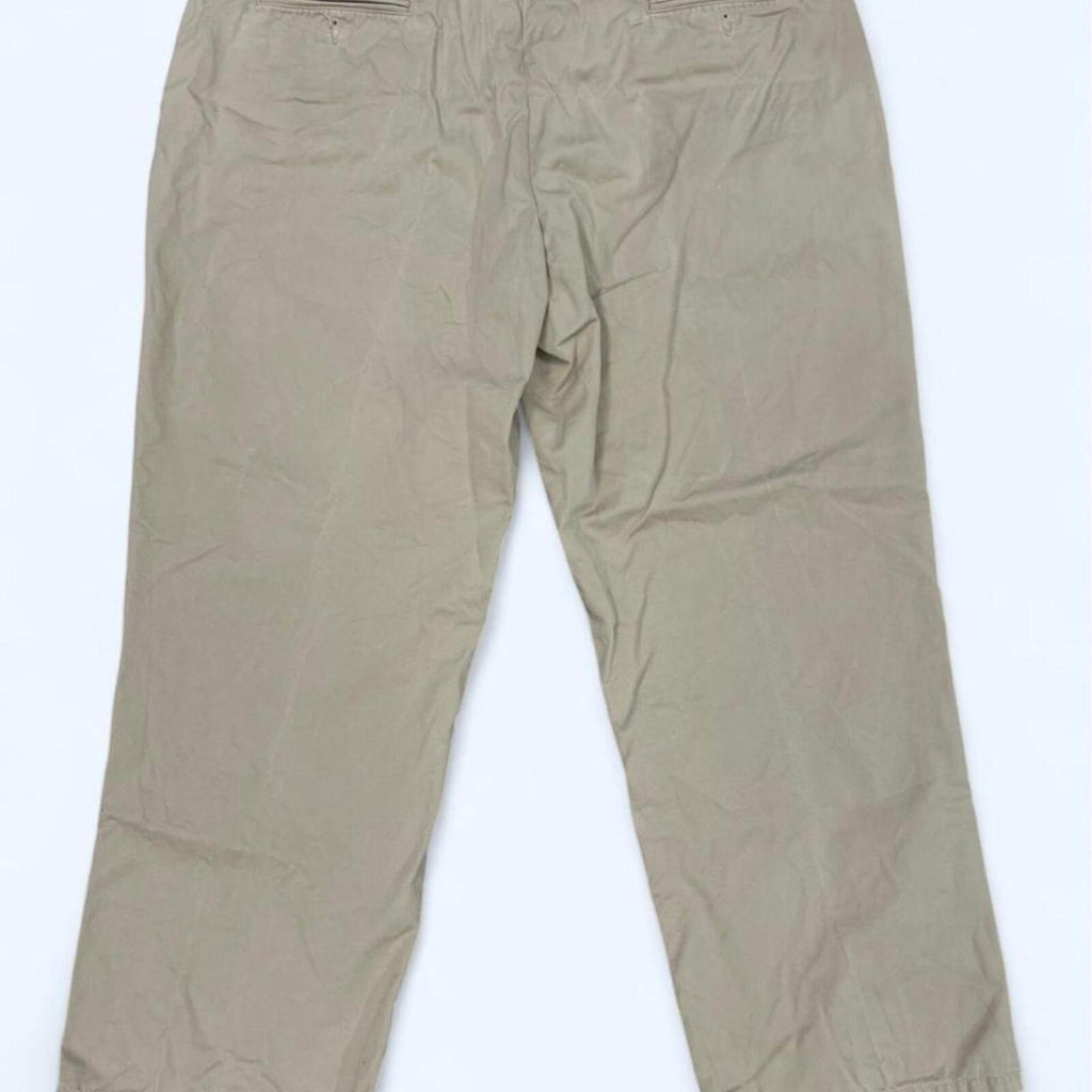 Vintage Polo Ralph Lauren Men's Beige Cream Preston Chino Trousers Pants W42 L32 (Navy Pony)