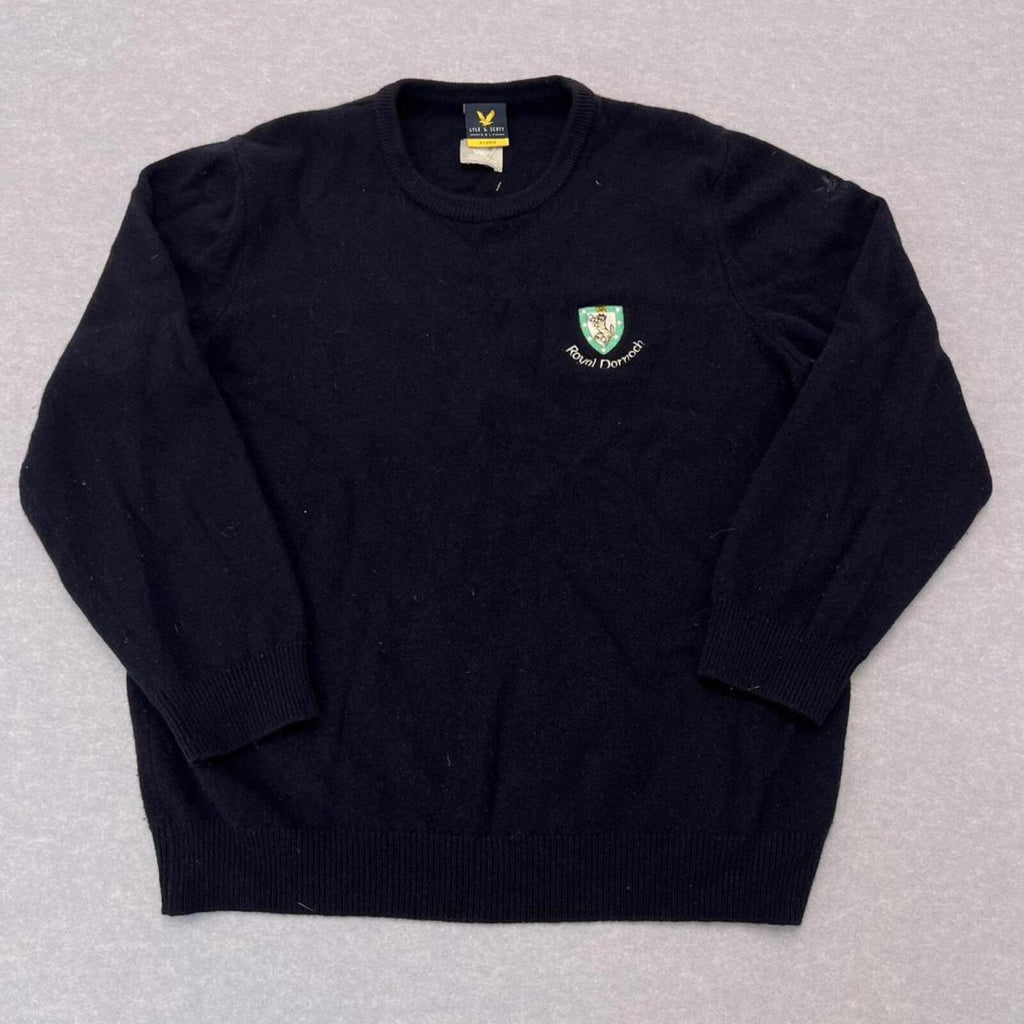 Lyle & Scott Golf Navy Blue Lambswool Knit Jumper Sweater Royal Dornoch XL