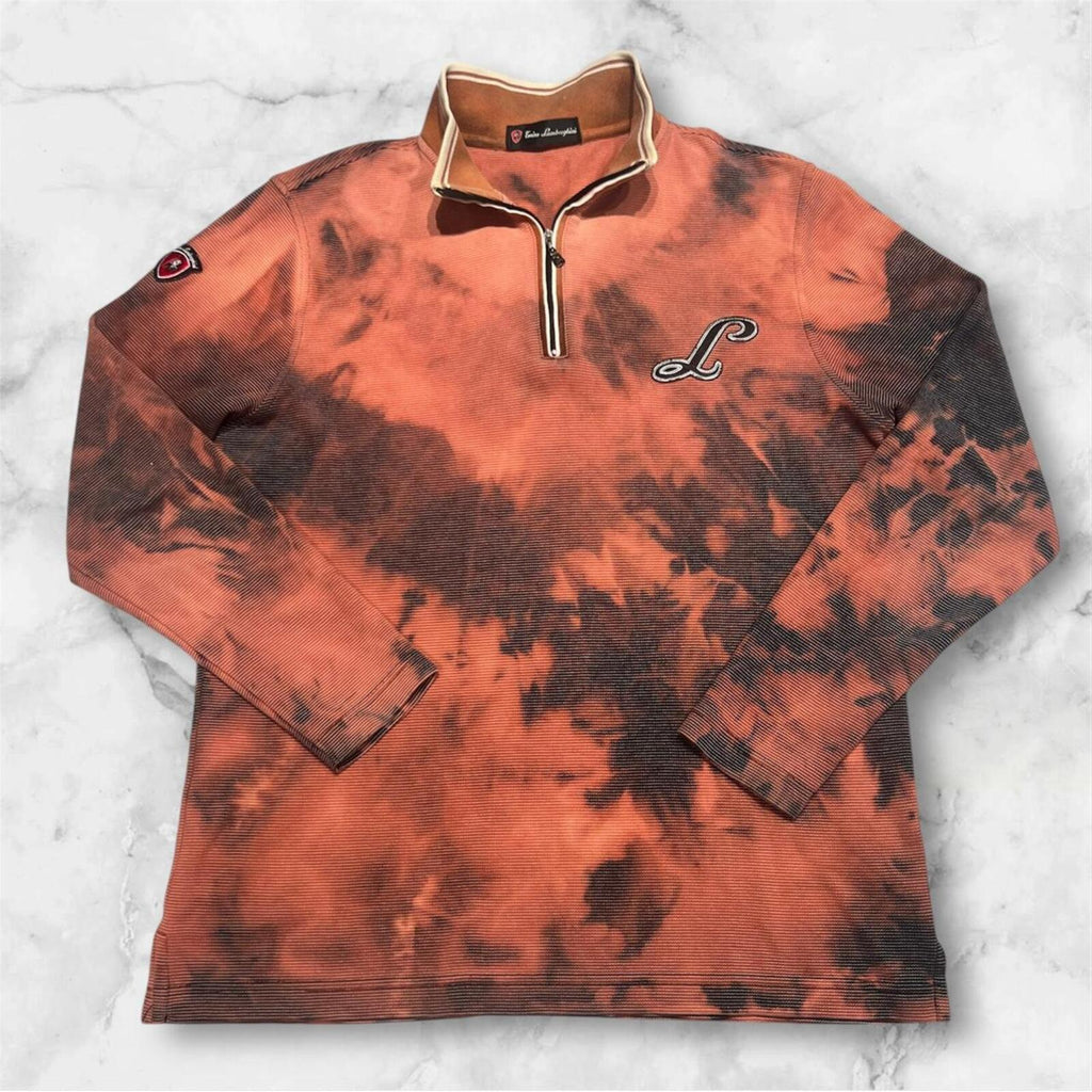 Vintage Domino Lamborghini Racing Men’s Orange & Black Metal Vent Jacket Large