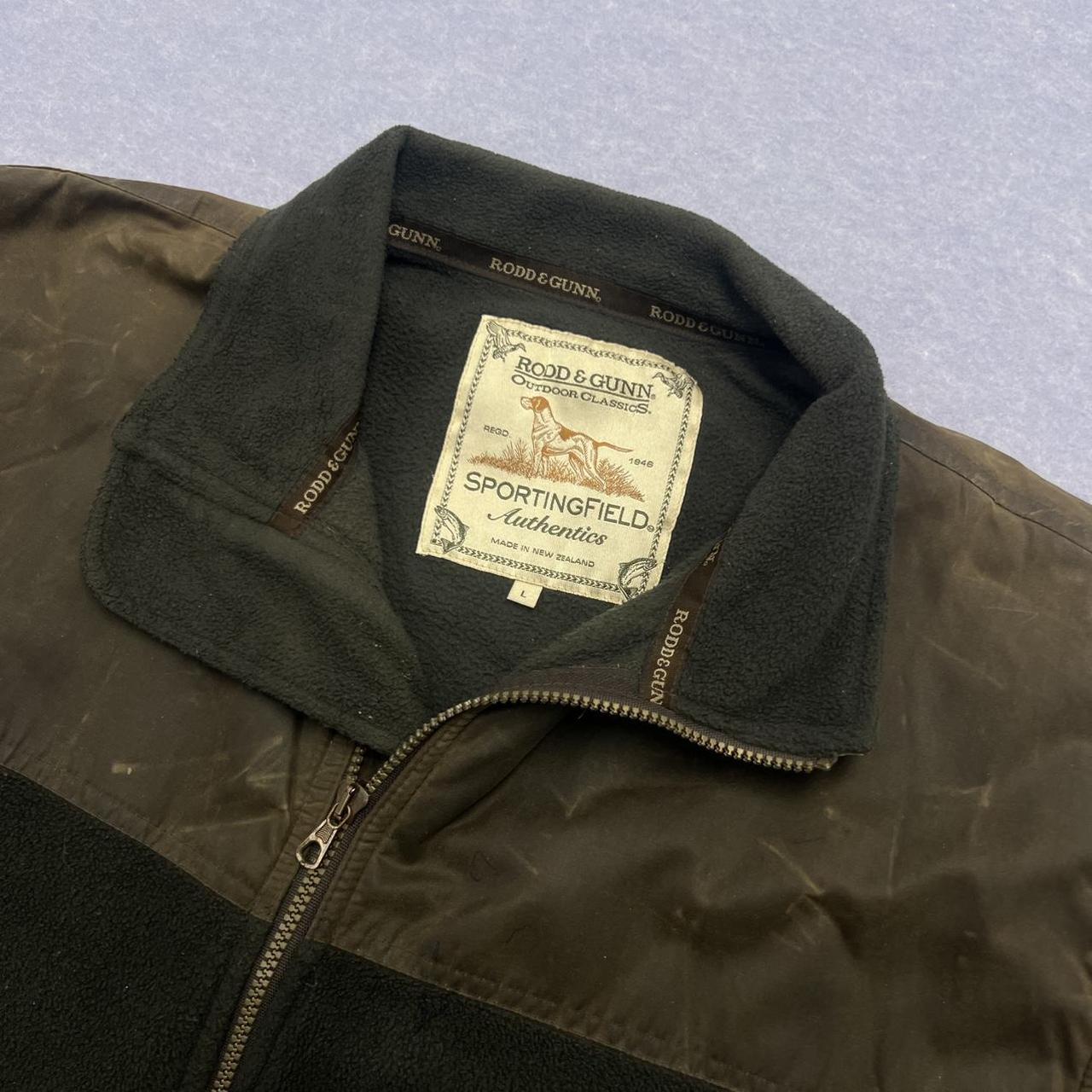 Vintage 90s Rodd & Gunn SportingField Full Zip Black & Brown Fleece Jacket Large