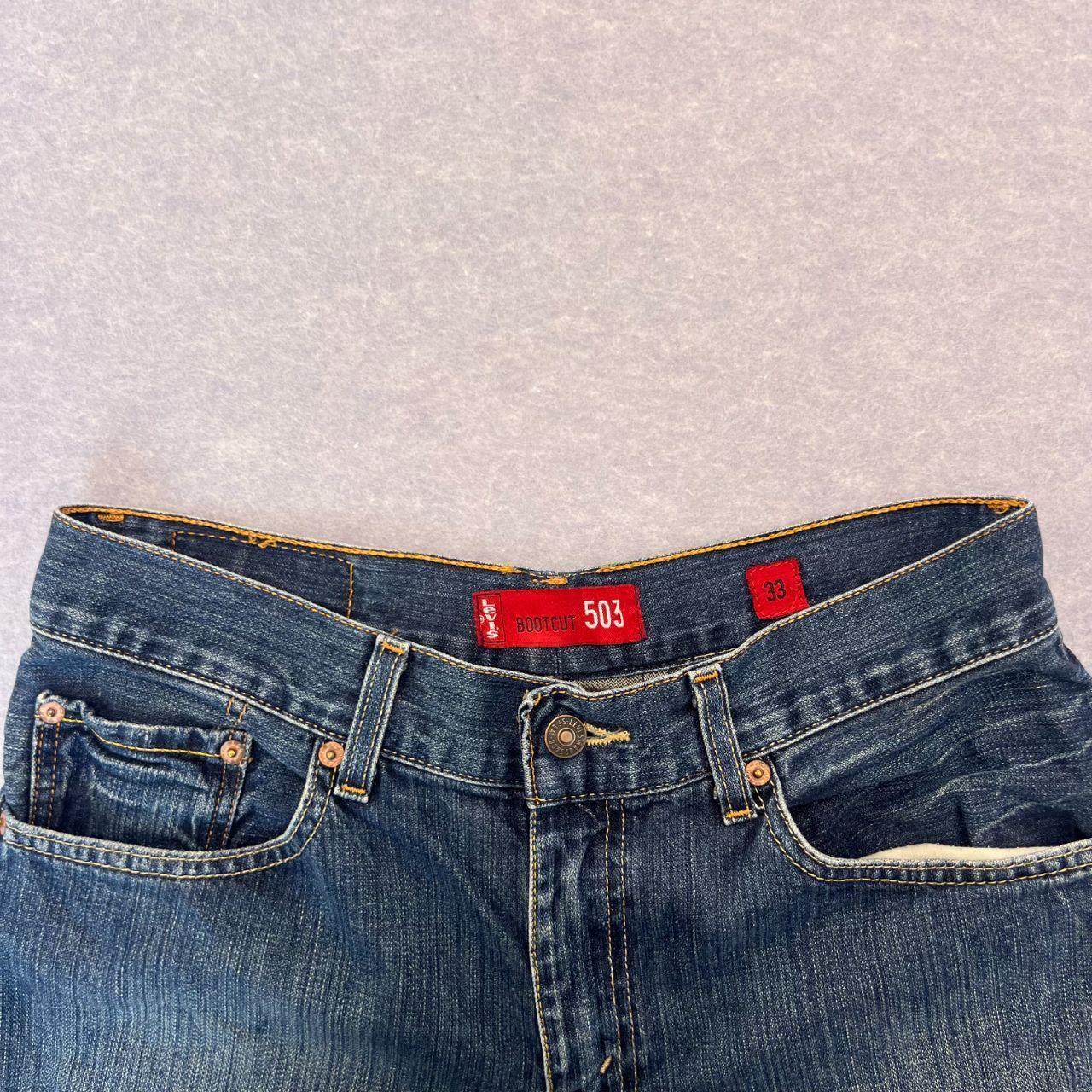 Vintage Levi's 503 Bootcut Dark Wash Navy Denim Jeans Men's Y2K W33 L32