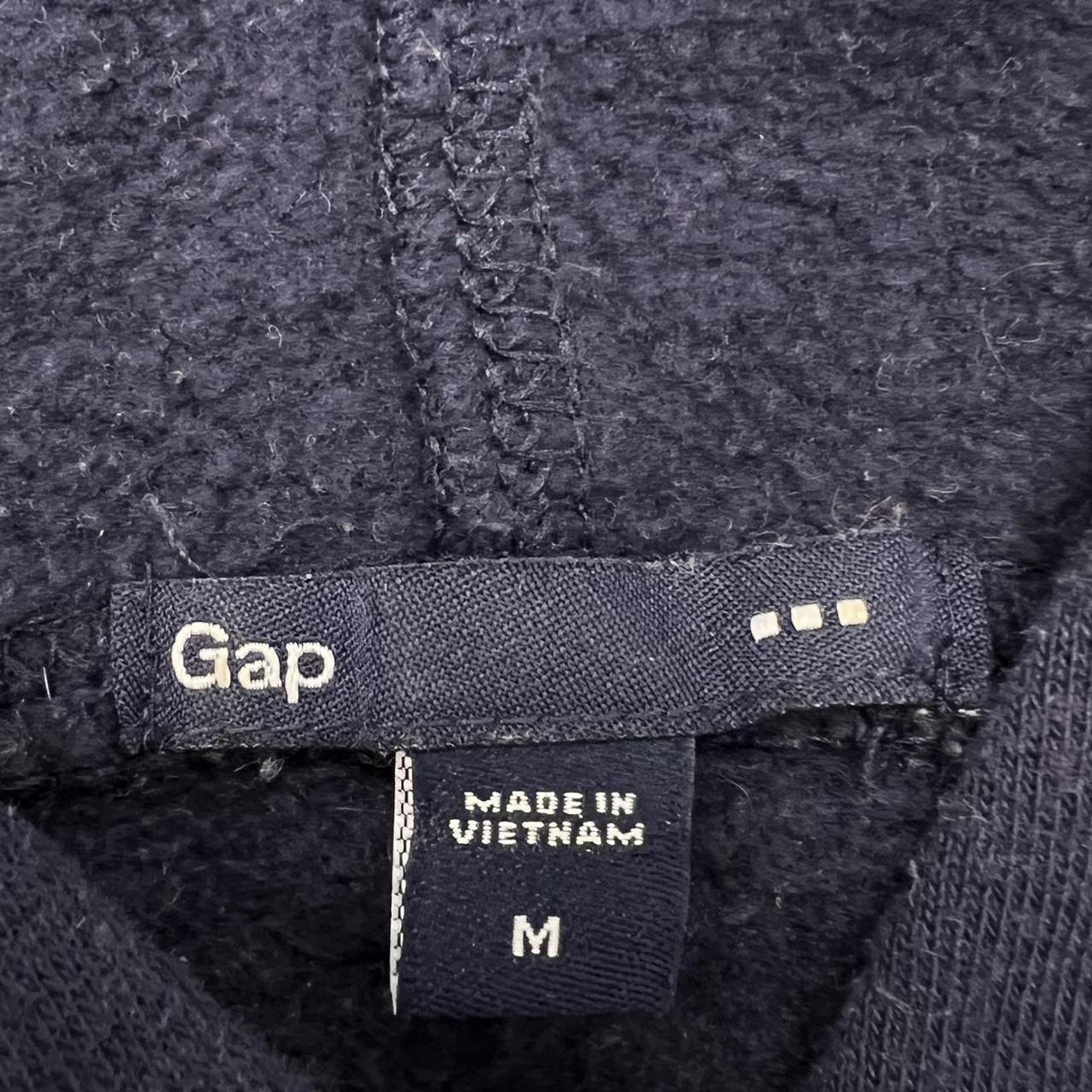 Vintage GAP Women’s Navy Blue & White SpellOut Streetwear Hoodie Y2K Medium