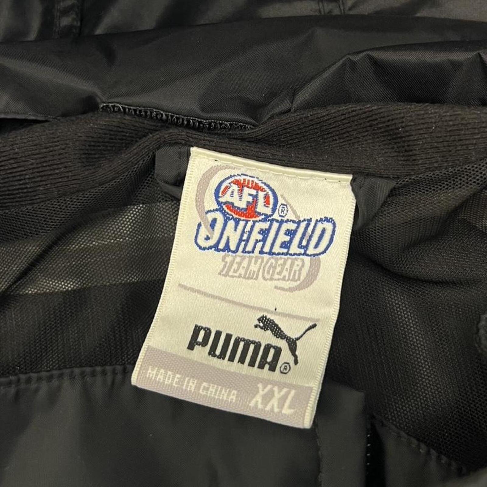 Vintage Essendon Bombers AFL Puma Black Full Zip Spray Jacket 3 Mobile XXL