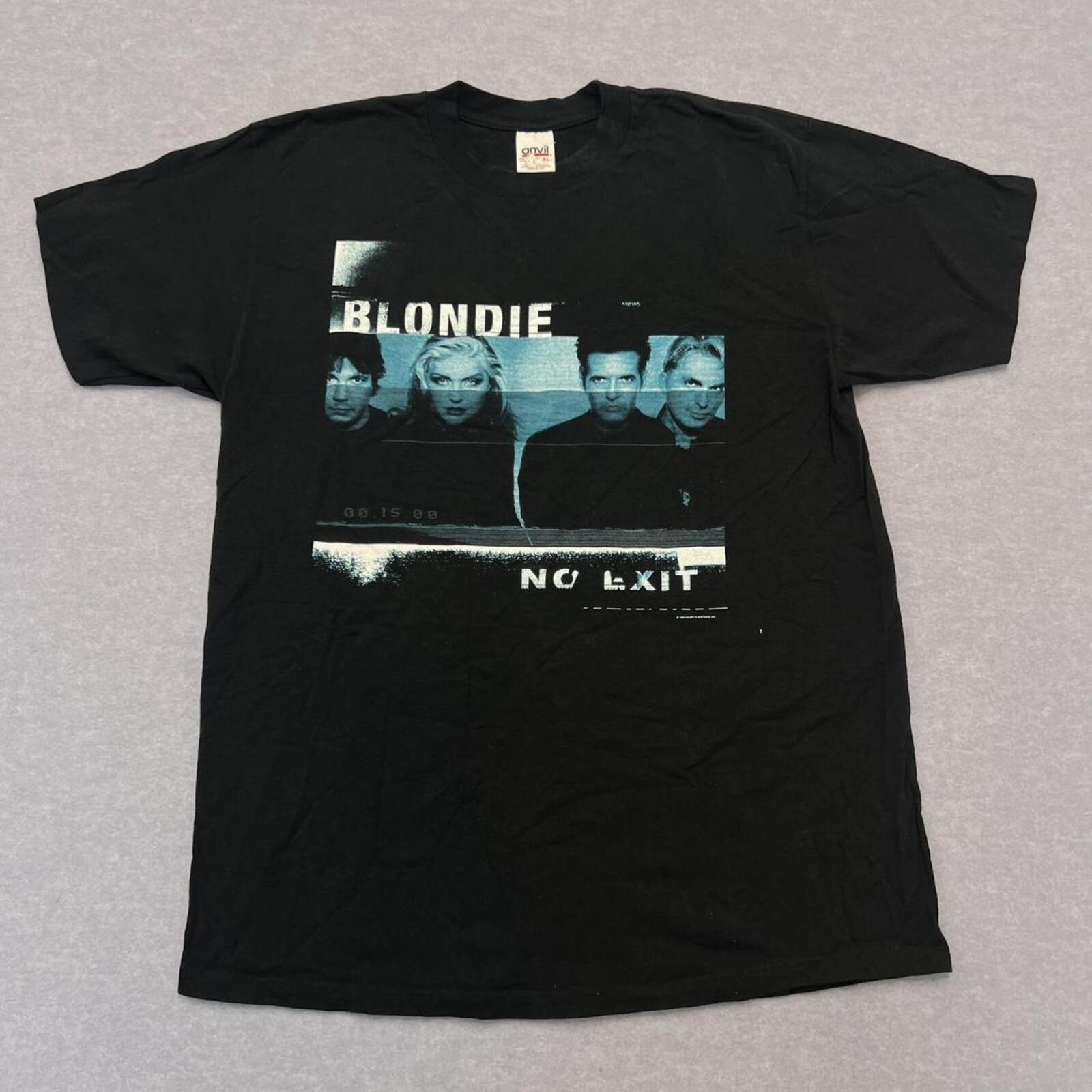 Vintage Anvil Blondie No Exit 1998 Tour Band T-Shirt Black Graphic Men’s XL
