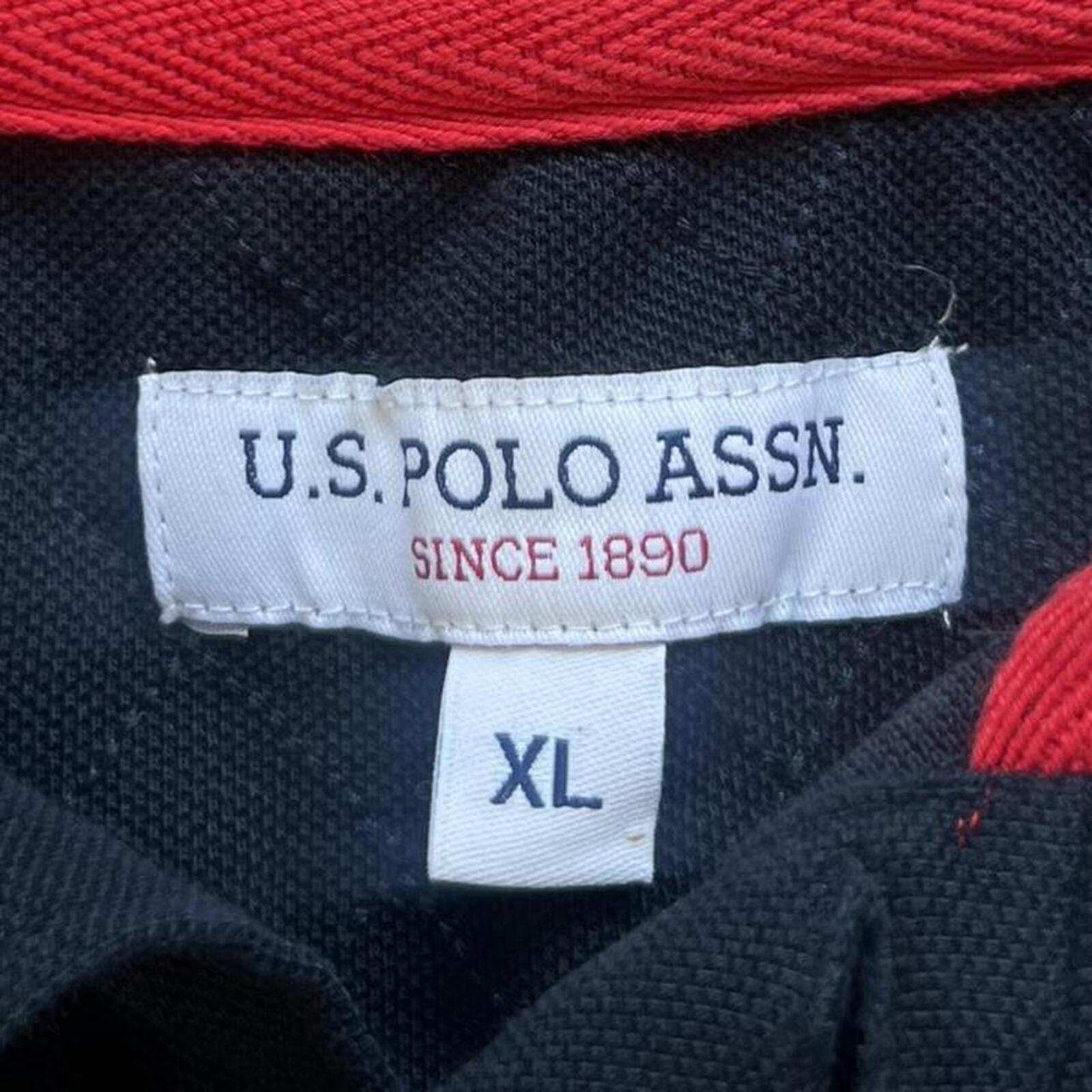 Vintage U.S. Polo Assn. “Team USPA” Embroidered Flag Polo Black  No.1 Y2K Men’s XL