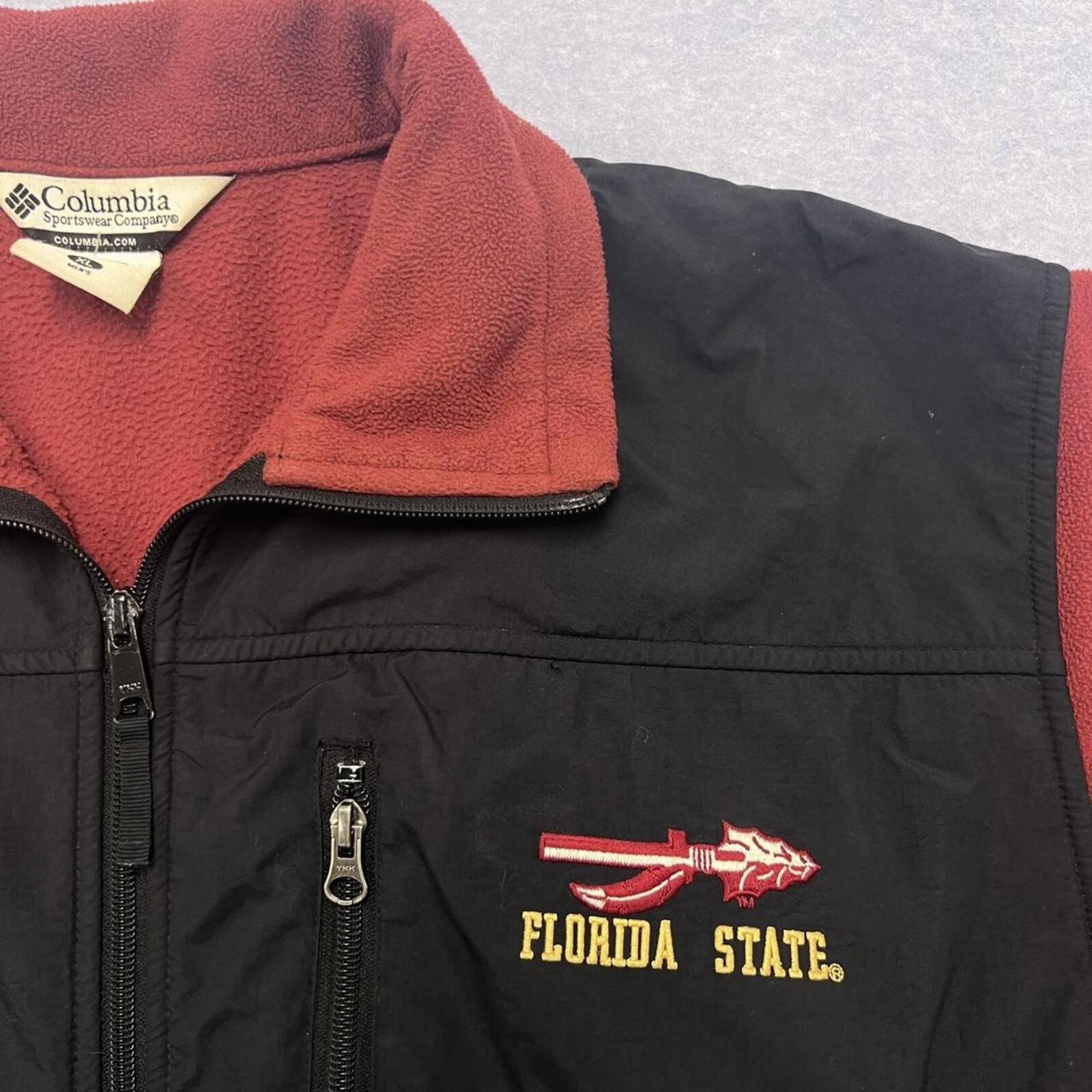 Vintage Columbia Sportswear Florida State Seminoles Men's Burgundy Fleece Zip Jacket XL