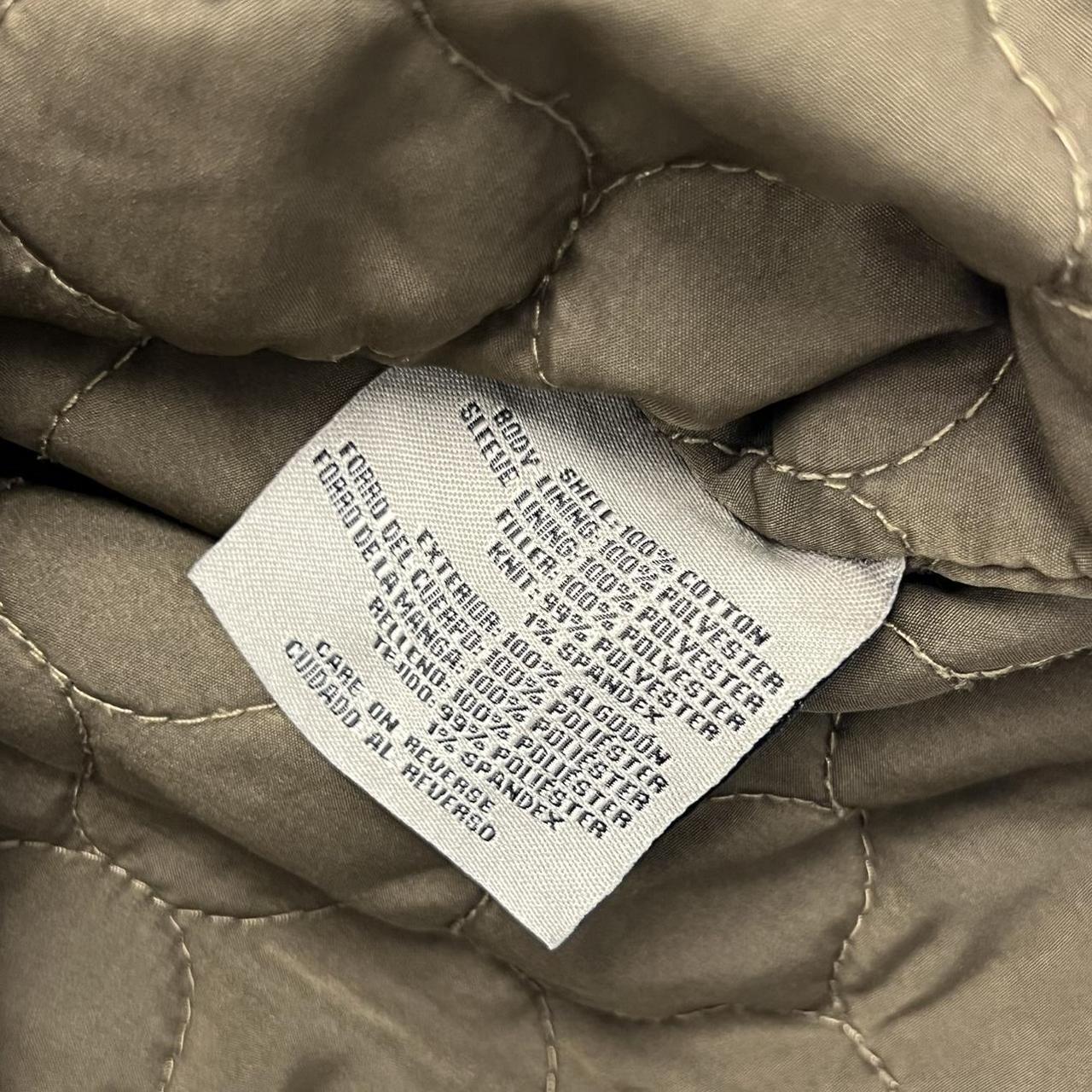 Vintage 90s Levi's Khaki Military Canvas Quilted Bomber Jacket Men's Medium