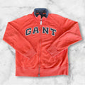 Vintage GANT Men’s Orange & Black Spell Out Full Zip Jacket Preppy XL