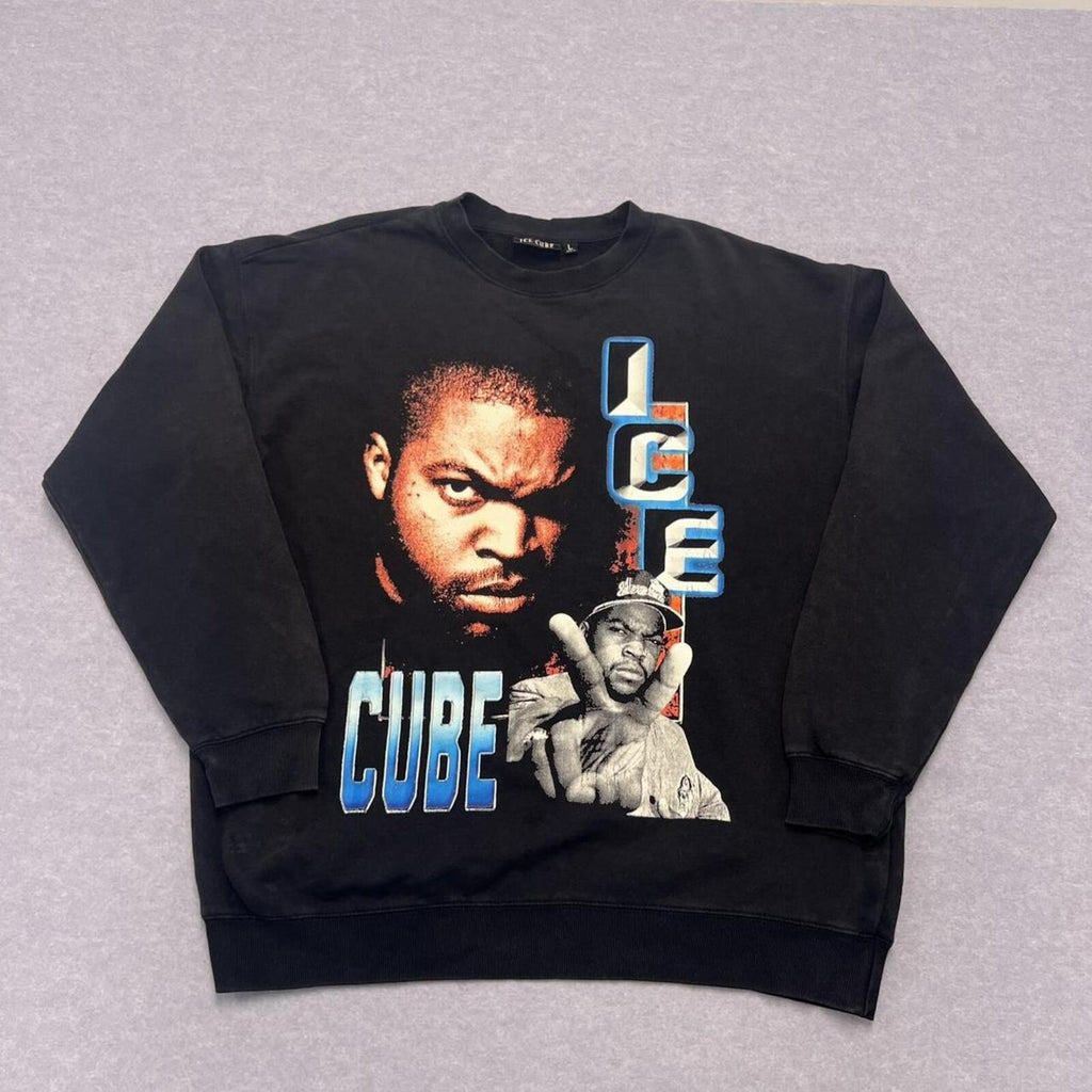 Ice Cube Rap Hip Hop Graphic Crewneck Sweatshirt Retro 90’s Style Men's Large