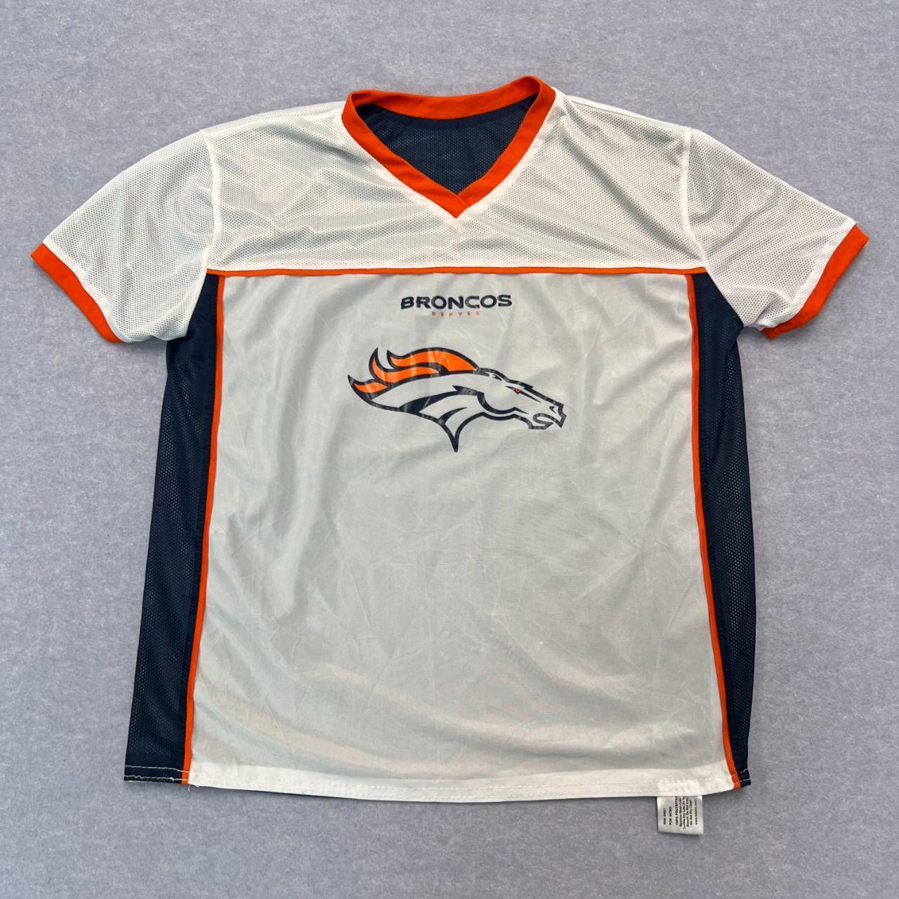Vintage Denver Broncos NFL Flag Football Reversible Jersey Navy & White  Large