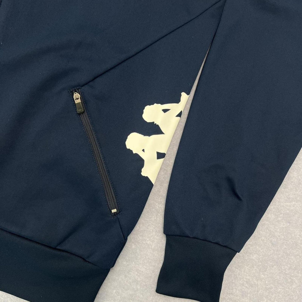 Kappa Navy Full Zip Track Jacket Greek Alexander The Great Back Print Men's XS