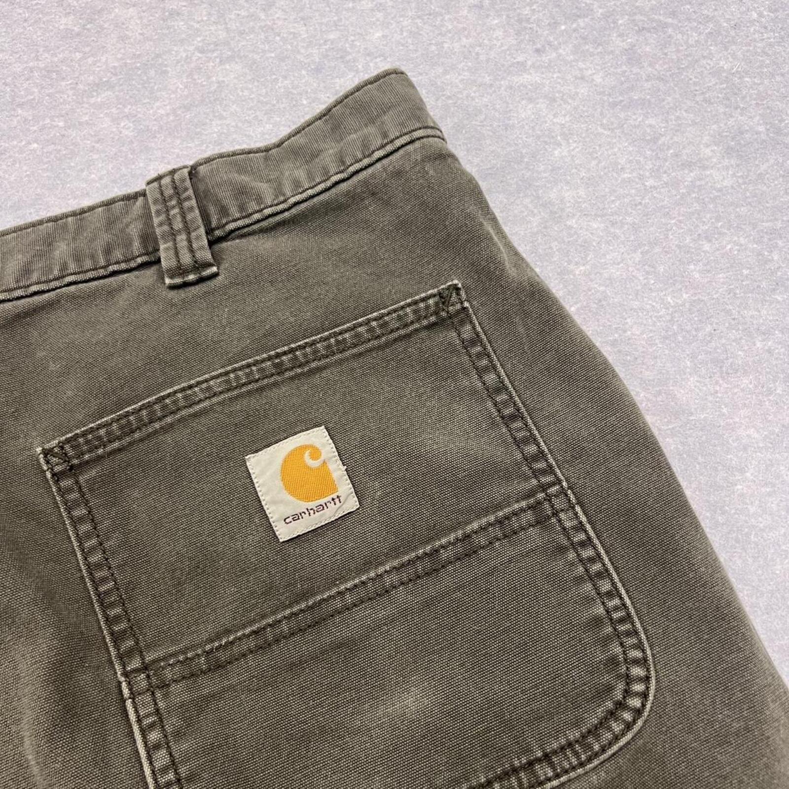 Carhartt Relaxed Fit Carpenter Pants Charcoal Grey Workwear Faded W38 L30