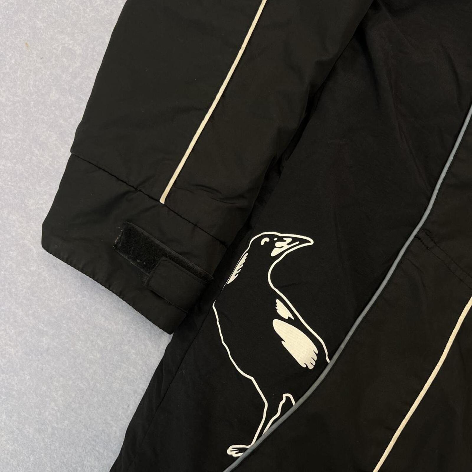 Vintage 90’s Collingwood Magpies AFL Black Hooded Puffer Jacket Oversized Small