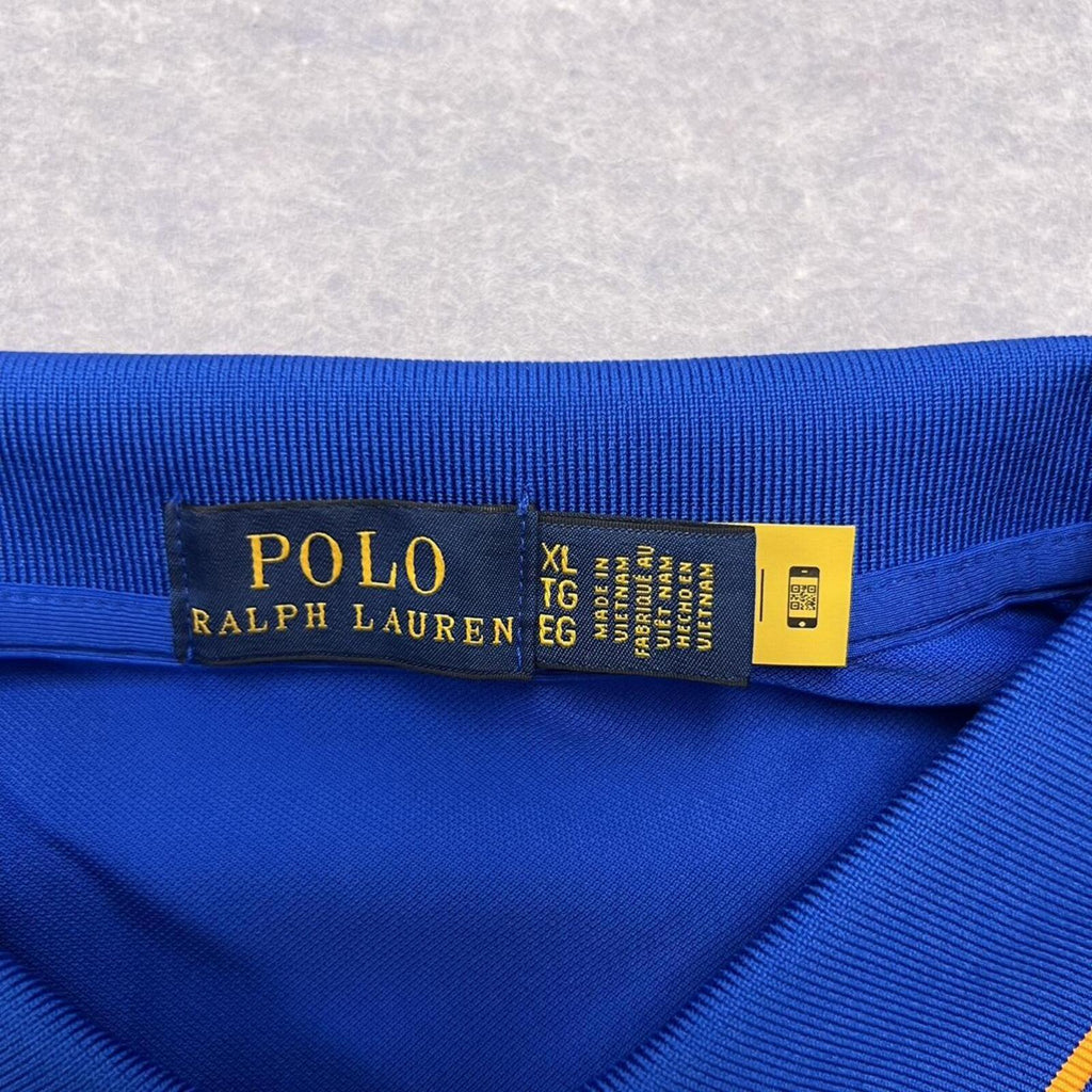 Polo Ralph Lauren Men’s AO Australian Open Tennis 2024 Navy Blue & Orange Big Pony Sports Polo XL