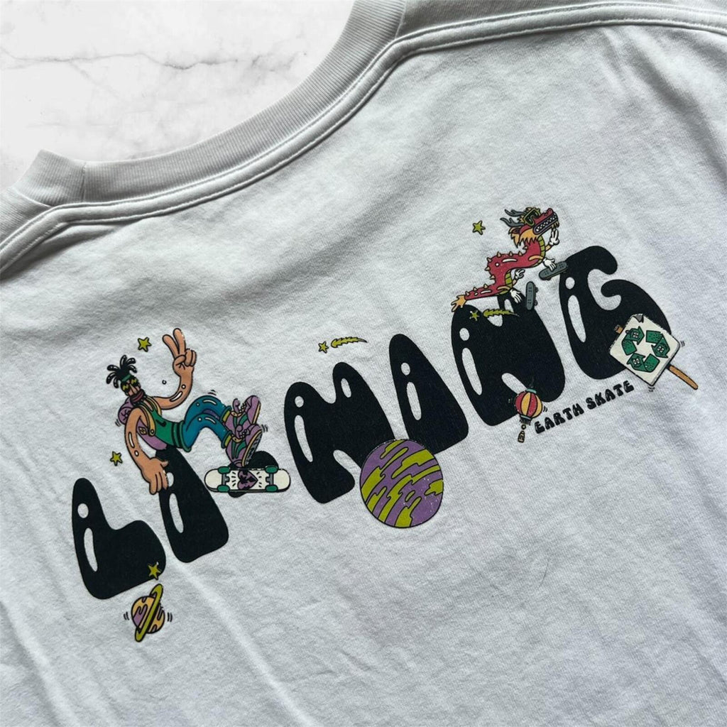 Li-Ning Skateboarding X Steven Harrington “Earth Day” Graphic Y2K Skater T-Shirt Men’s Medium