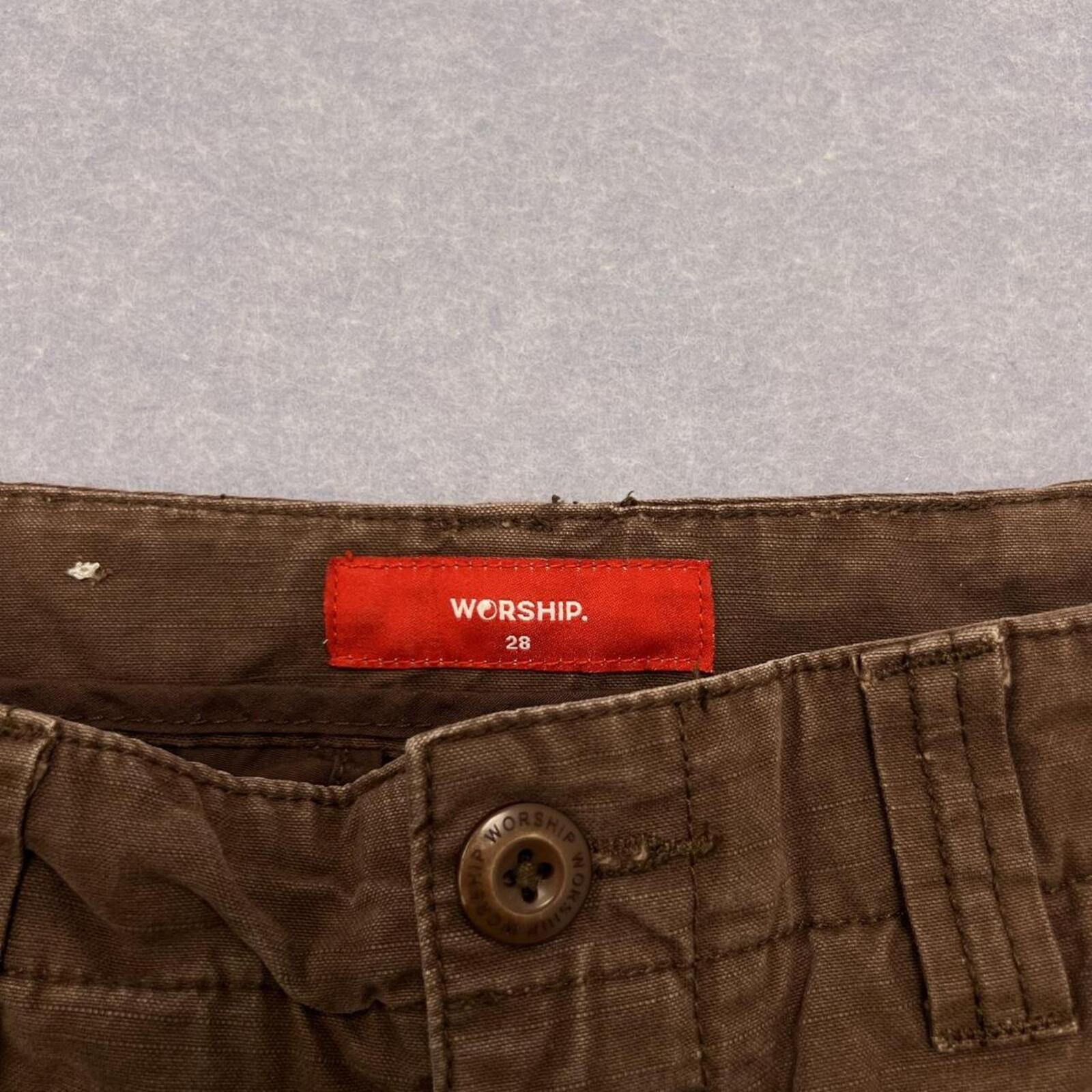 Worship Supplies Streetwear Brown Canvas Carpenter Cargo Pants Skater Men's W28