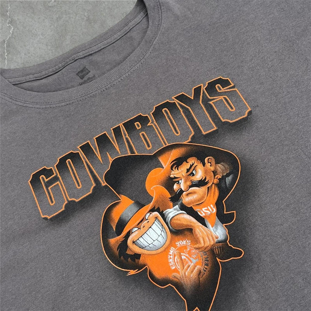 Vintage Eskimo Joe's Orange Heart Cowboy's For the Love of Pete T-Shirt Men's Large