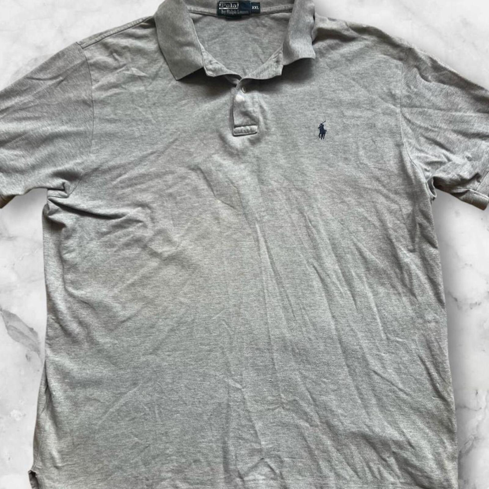 Vintage Polo Ralph Lauren Men’s Grey Preppy Casual Polo (Navy Pony) Size XXL