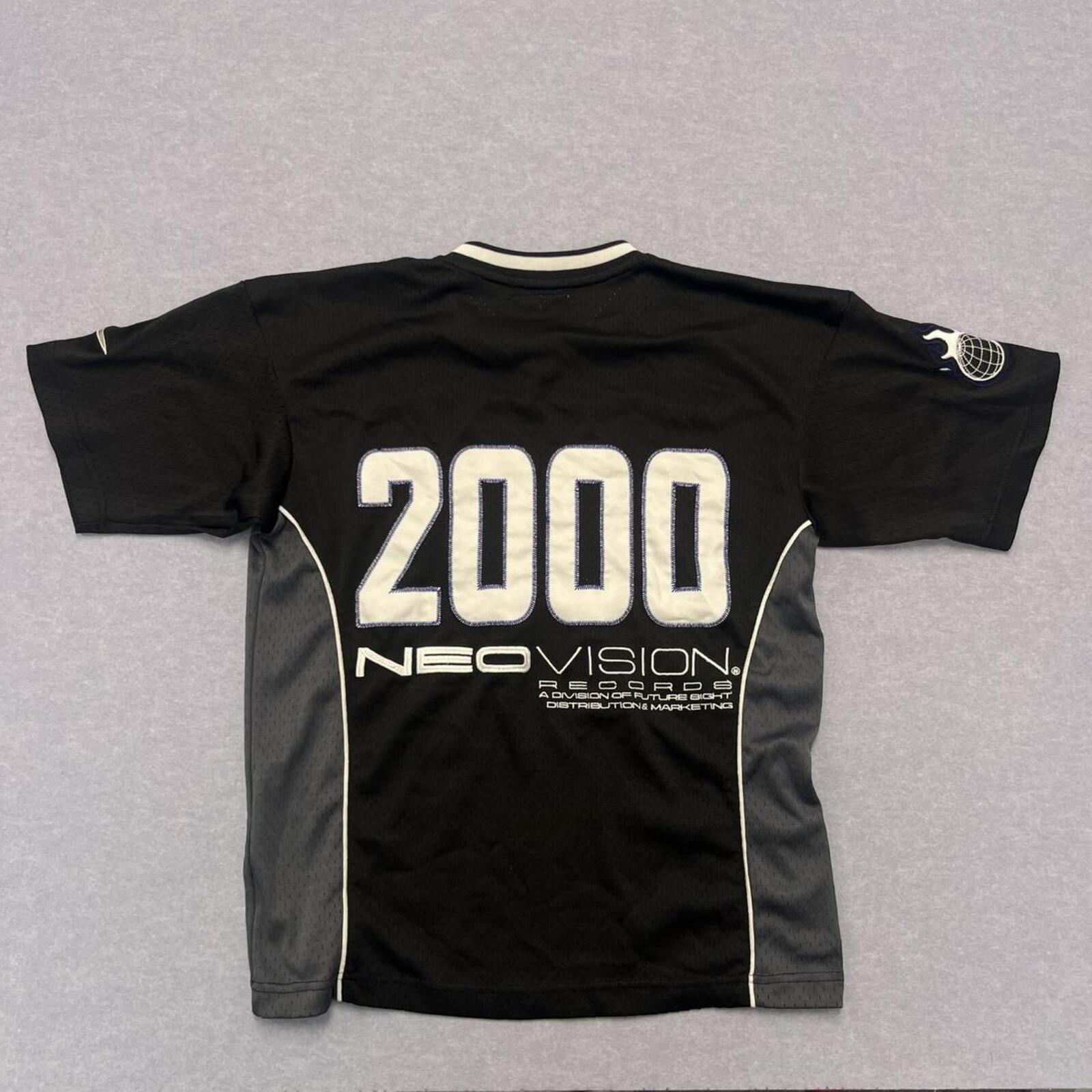 Neovision Streetwear Y2K Mesh Jersey "2000" Patch Tee Oversized XS Fits Medium