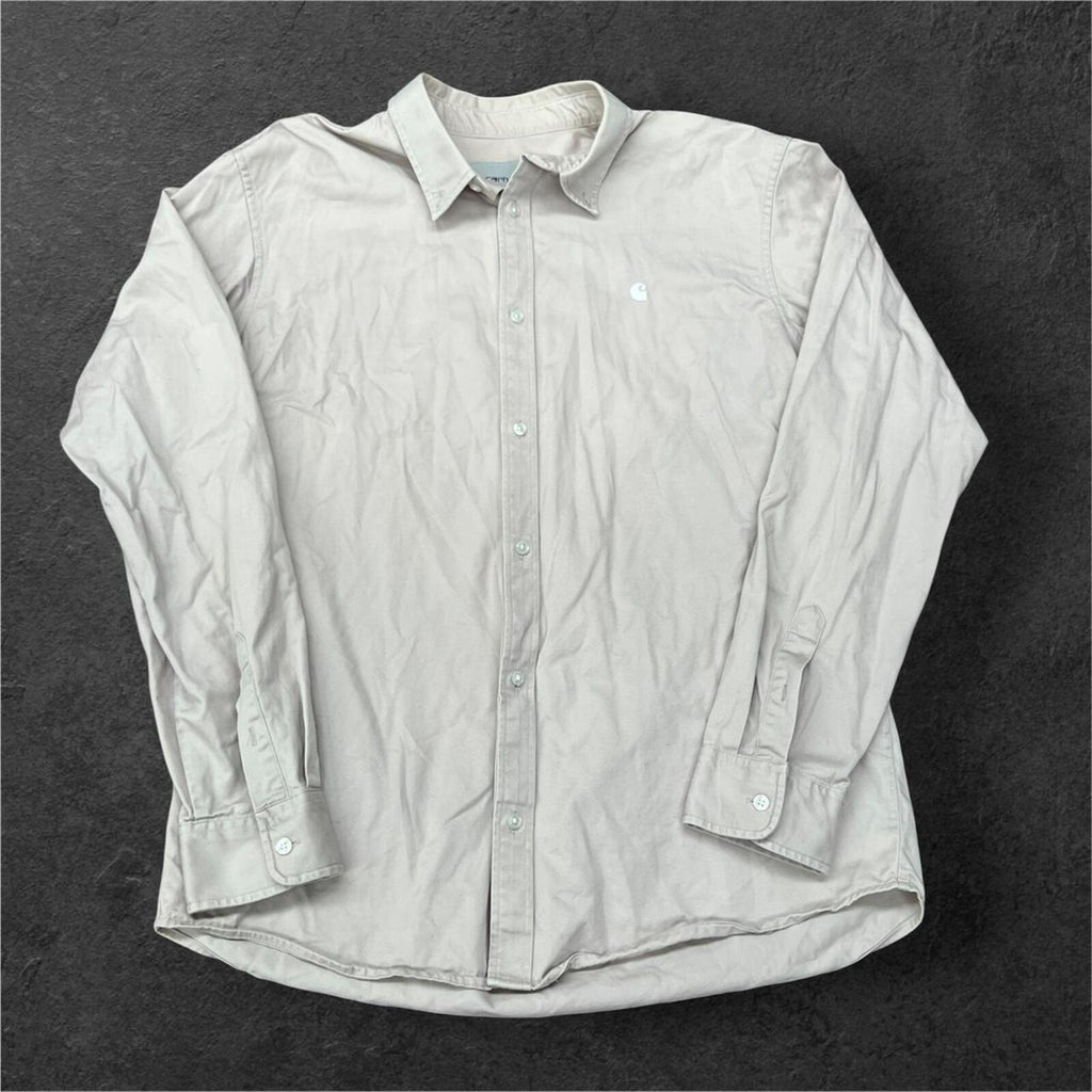 Vintage Carhartt Work In Progress Grey Longsleeve Bolton Shirt Men’s XL