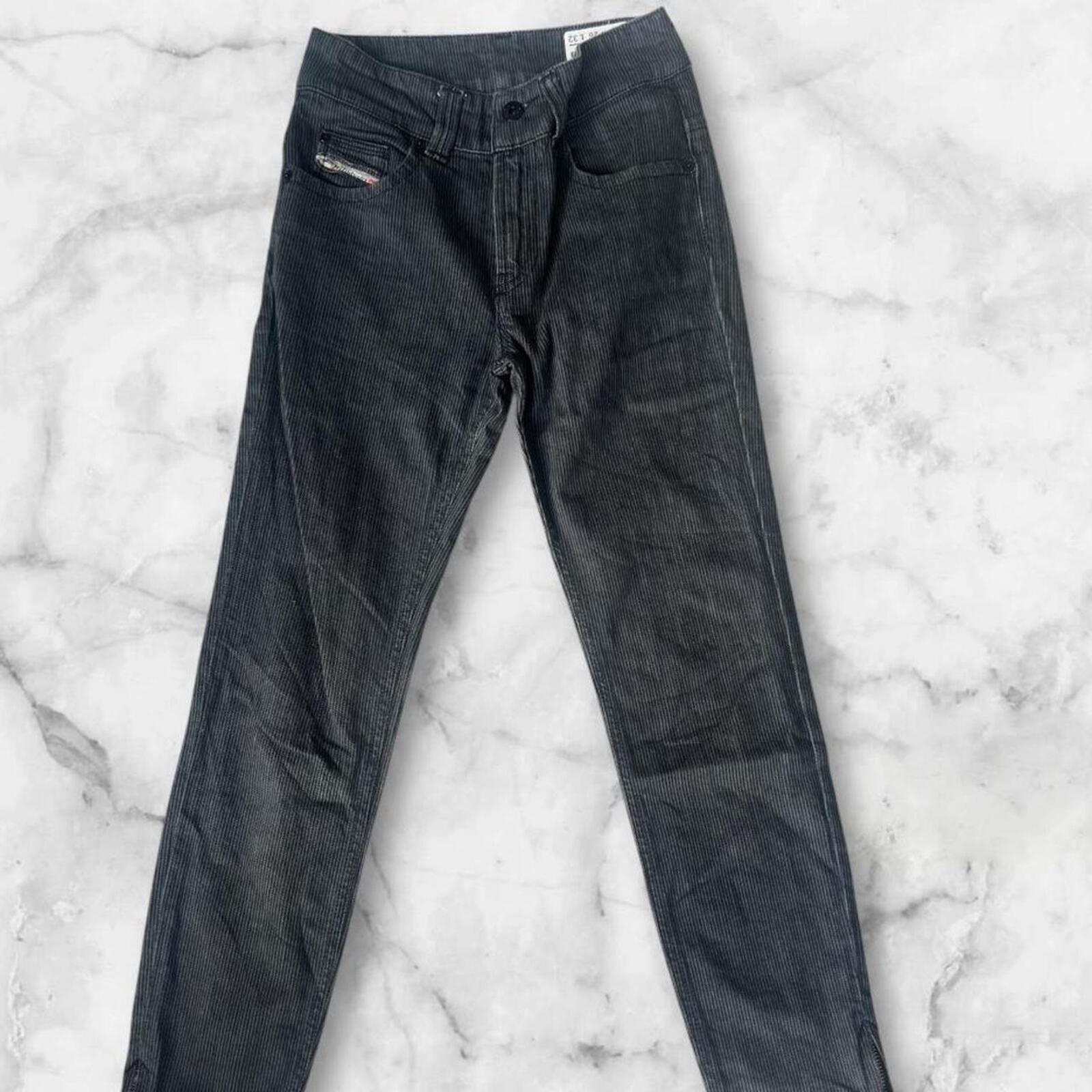 Vintage Diesel Brucke SP Charcoal Grey / Black Straight Leg Stretch Jeans Women’s Size W26” L31”