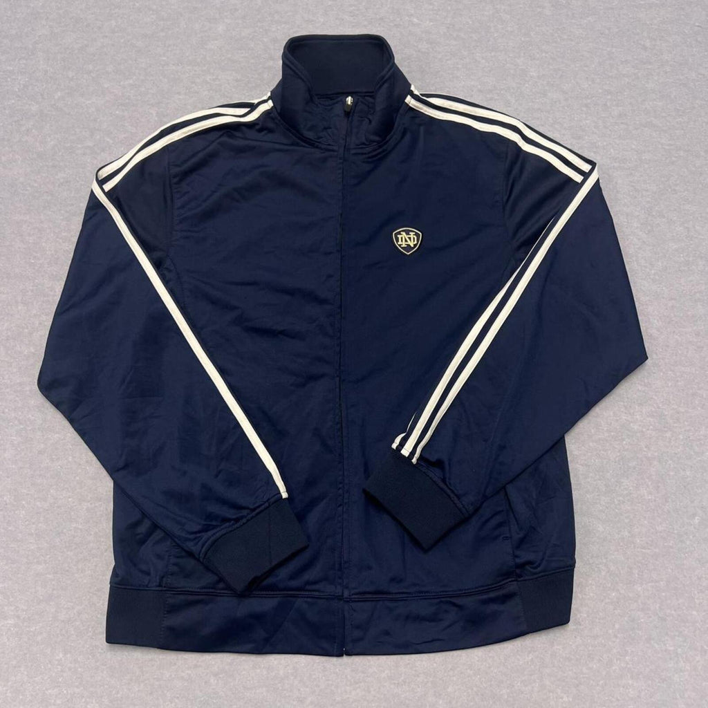 Vintage Adidas Notre Dame Fighting Irish ND Track Jacket Navy Men's Y2K Large