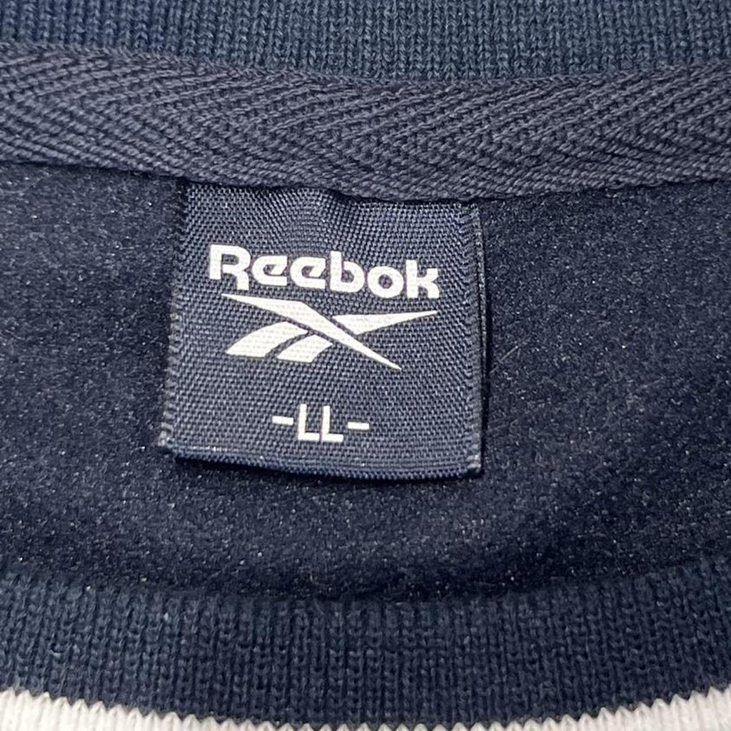 Vintage Reebok Men’s Navy Blue & Silver Spell Put Retro Sweatshirt Large