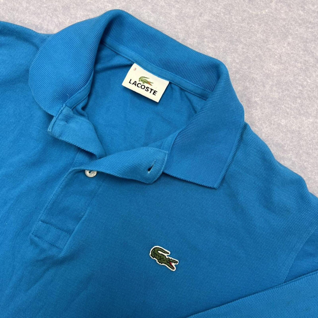 Vintage Lacoste Men’s Light Blue Long Sleeve Dress Polo Preppy Size 3 (Small)
