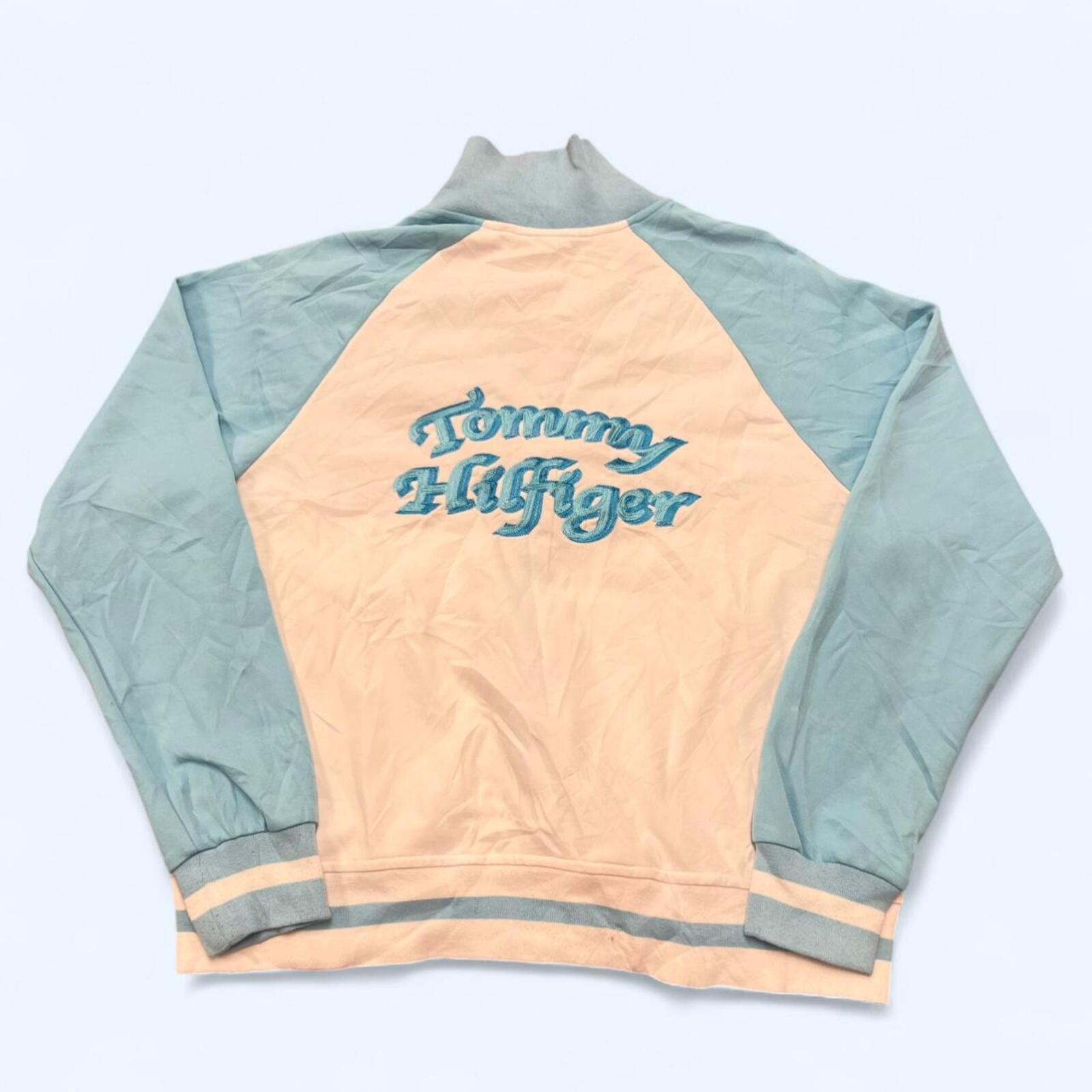 Vintage 90s Tommy Hilfiger Baby Blue & White Track Jacket Y2K Retro Men's XL