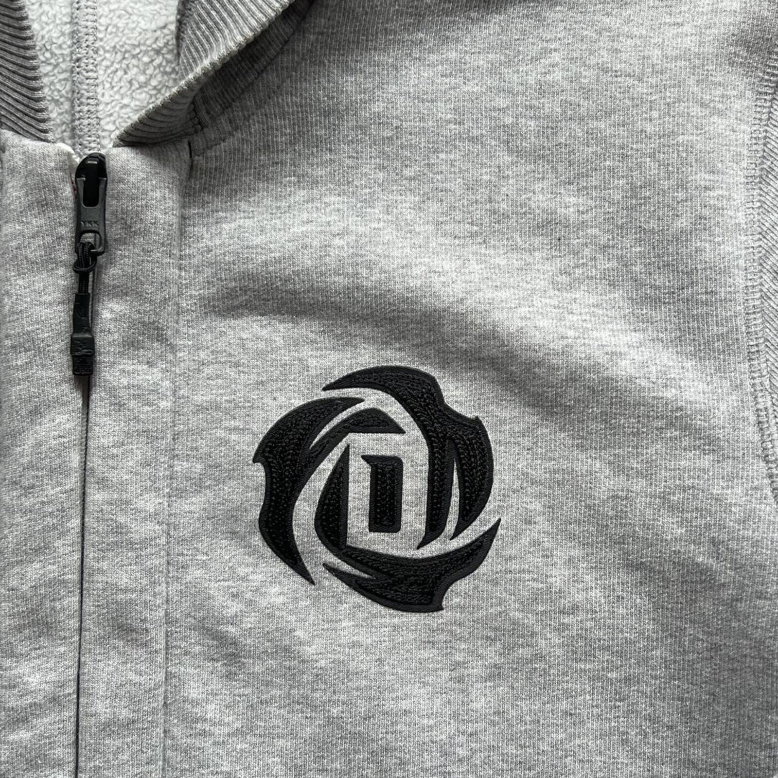 Adidas Derrick Rose Grey Hoodie Full Zip Waffle Fleece Men’s Medium