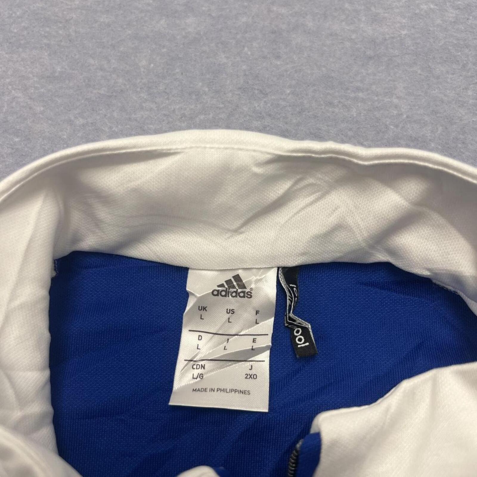 Adidas Lady Indians Basketball Blue & White Striped Track Jacket Men’s Large