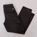 Half Half Streetwear Baggy Black Cargo Pants Utility Wide Leg Carpenter W30"