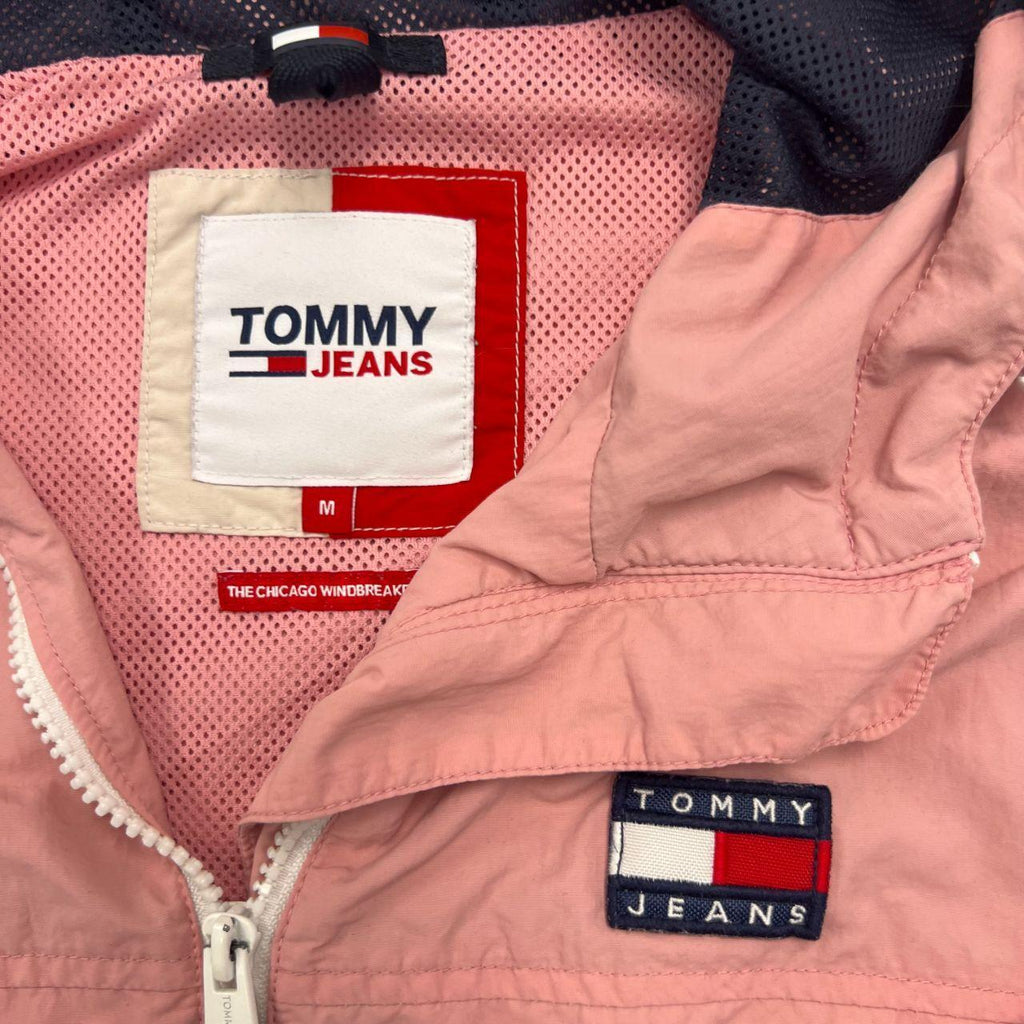 Vintage Tommy Hilfiger Tommy Jeans Pink Hooded "The Chicago Windbreaker " Medium
