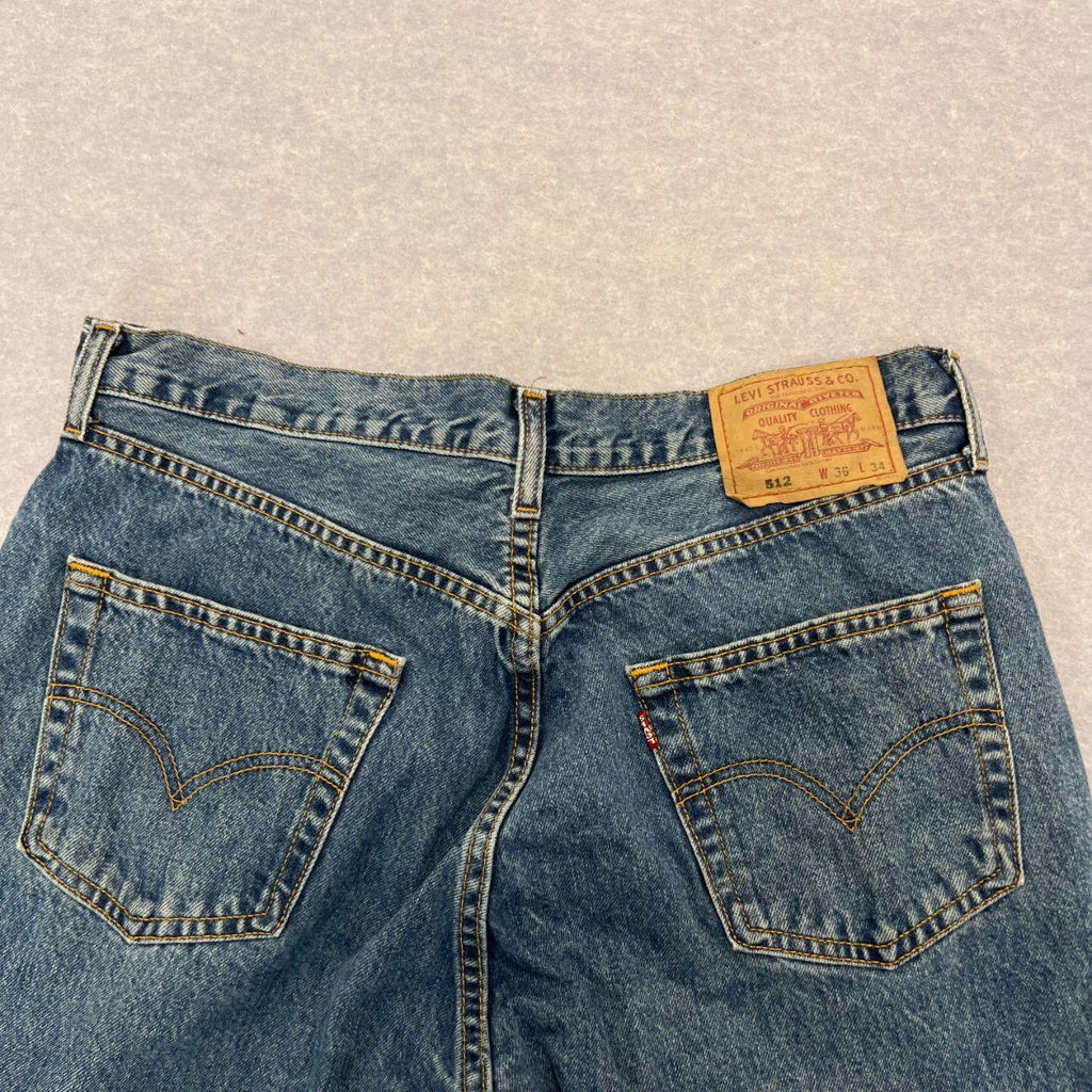 Vintage 2002 Levi's 512 Made In Australia Dark Wash Denim Straight Jeans W36 L34
