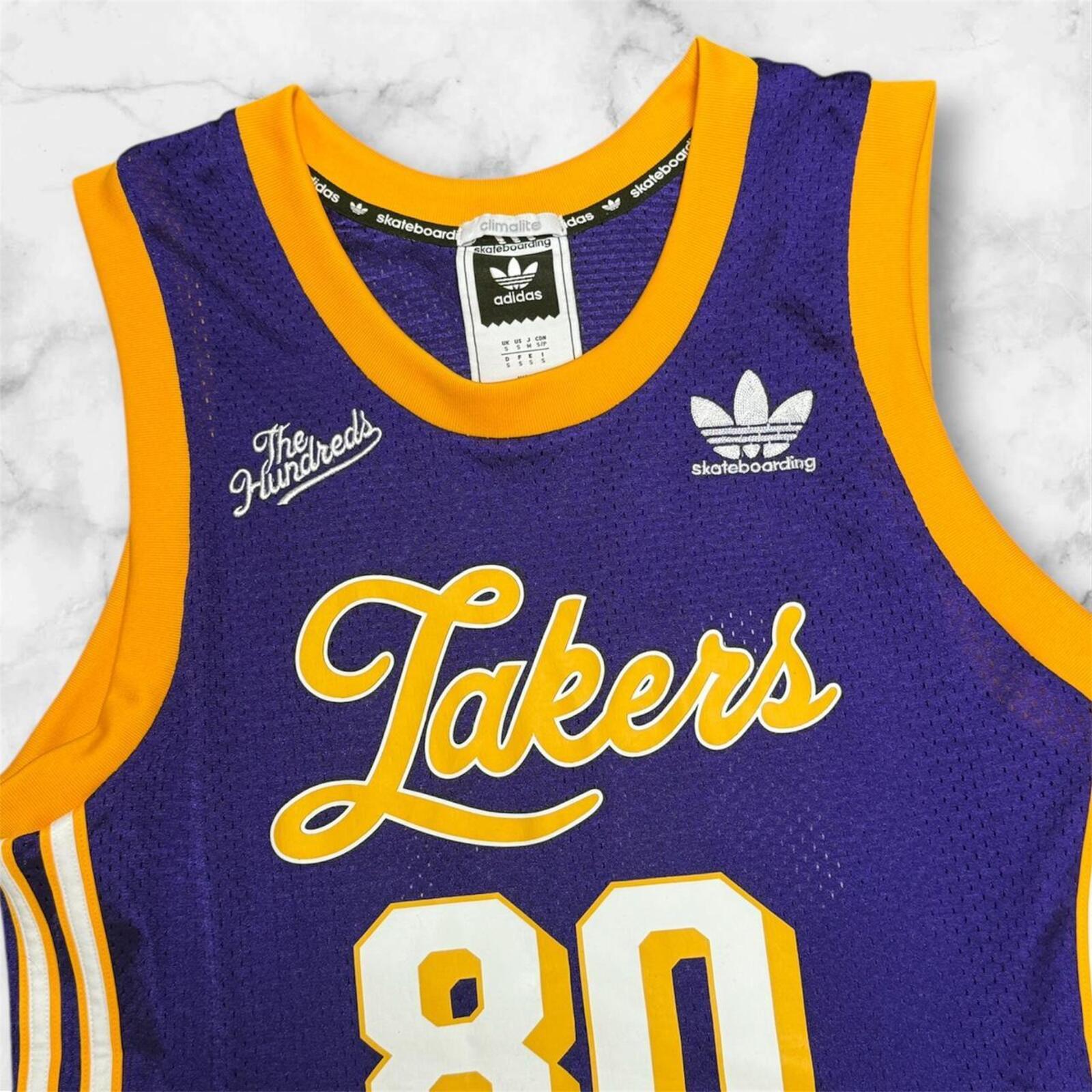 ADIDAS Skateboards X THE HUNDREDS X LA LAKERS NBA JERSEY No.80 Men’s Small