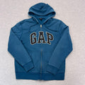Vintage Gap Royal Blue & Black Full Zip Streetwear Hoodie Men's Y2K Small